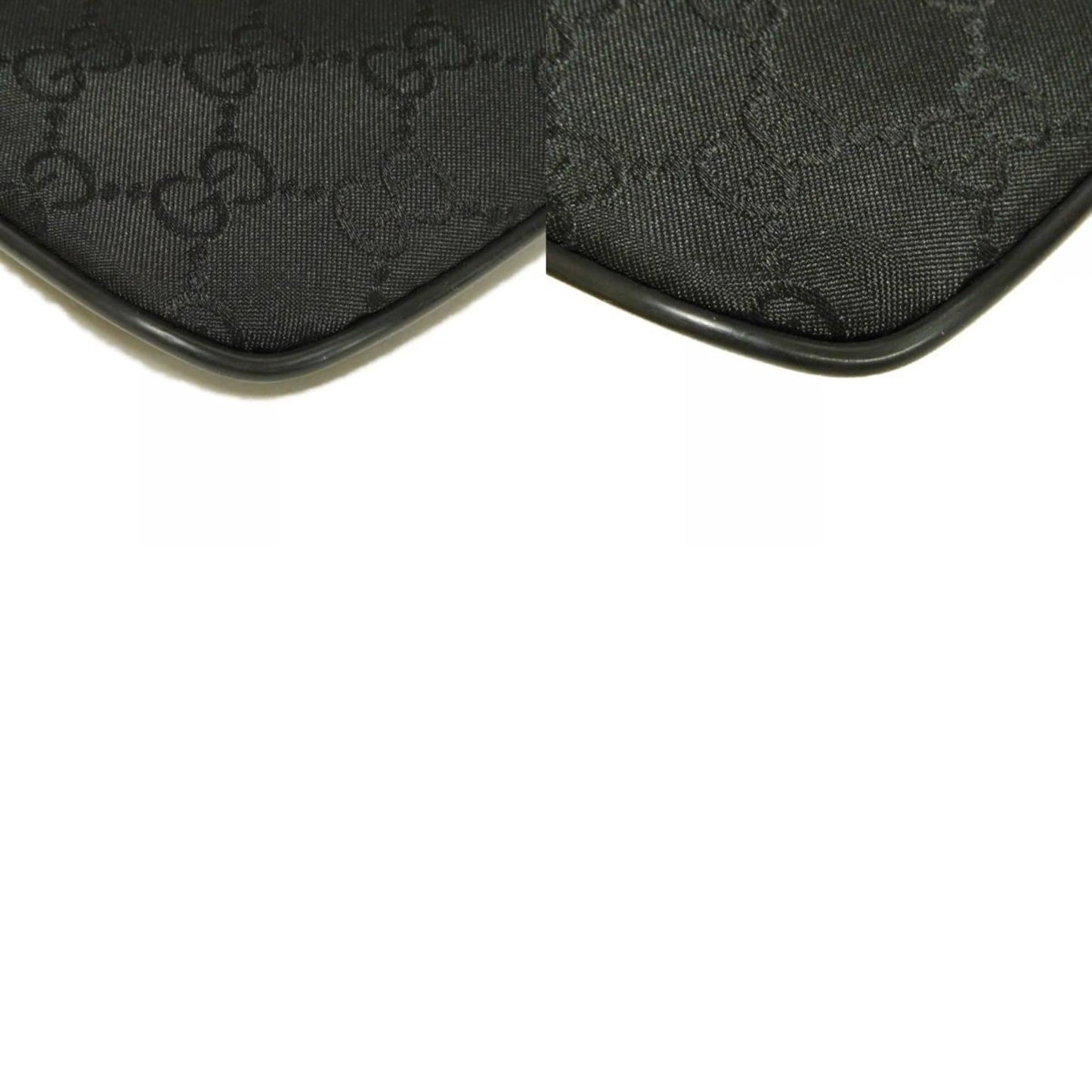 Gucci Black Nylon Gg Canvas Leather Messenger Bag Shoulder Bag