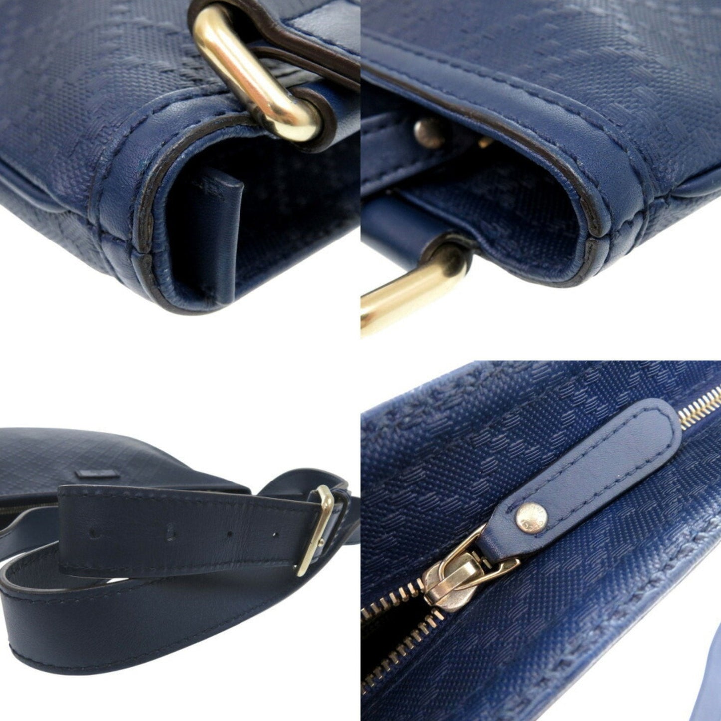Gucci Navy Leather Shoulder Bag