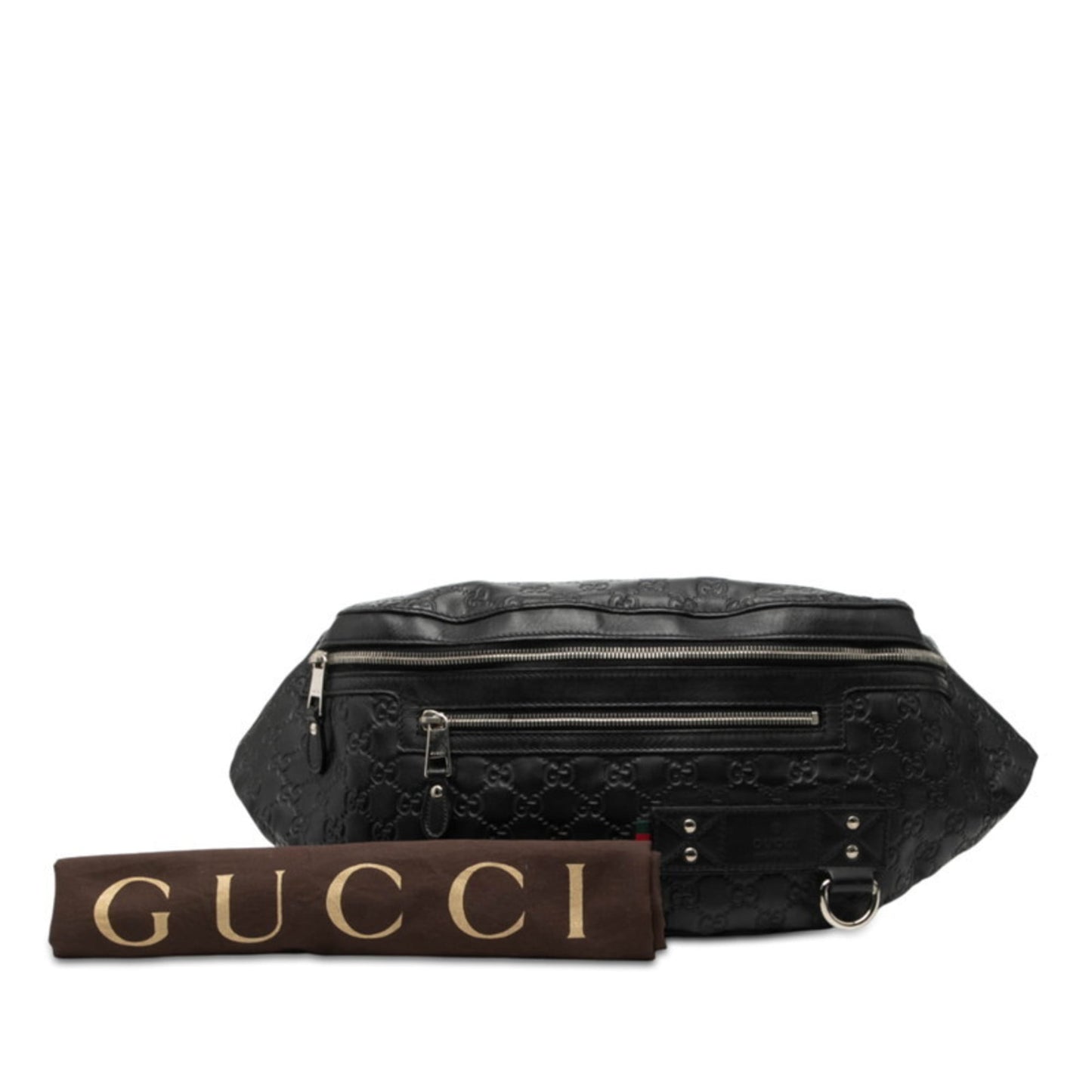 Gucci Guccissima Black Leather Sling Bag