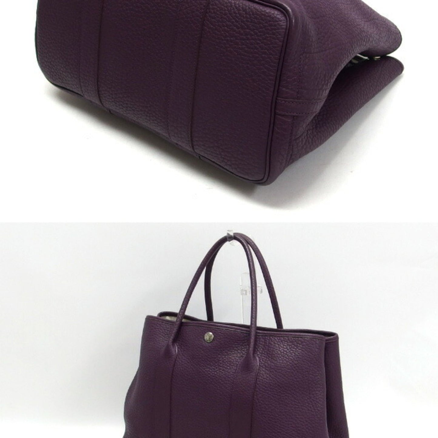 Hermes Negonda Handbag Tote Bag Leather Purple
