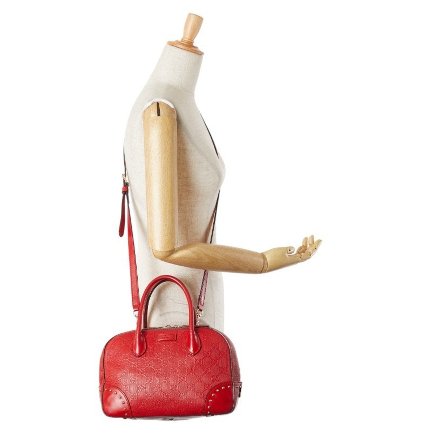 Gucci Red Color Leather Handbag Shoulder Bag