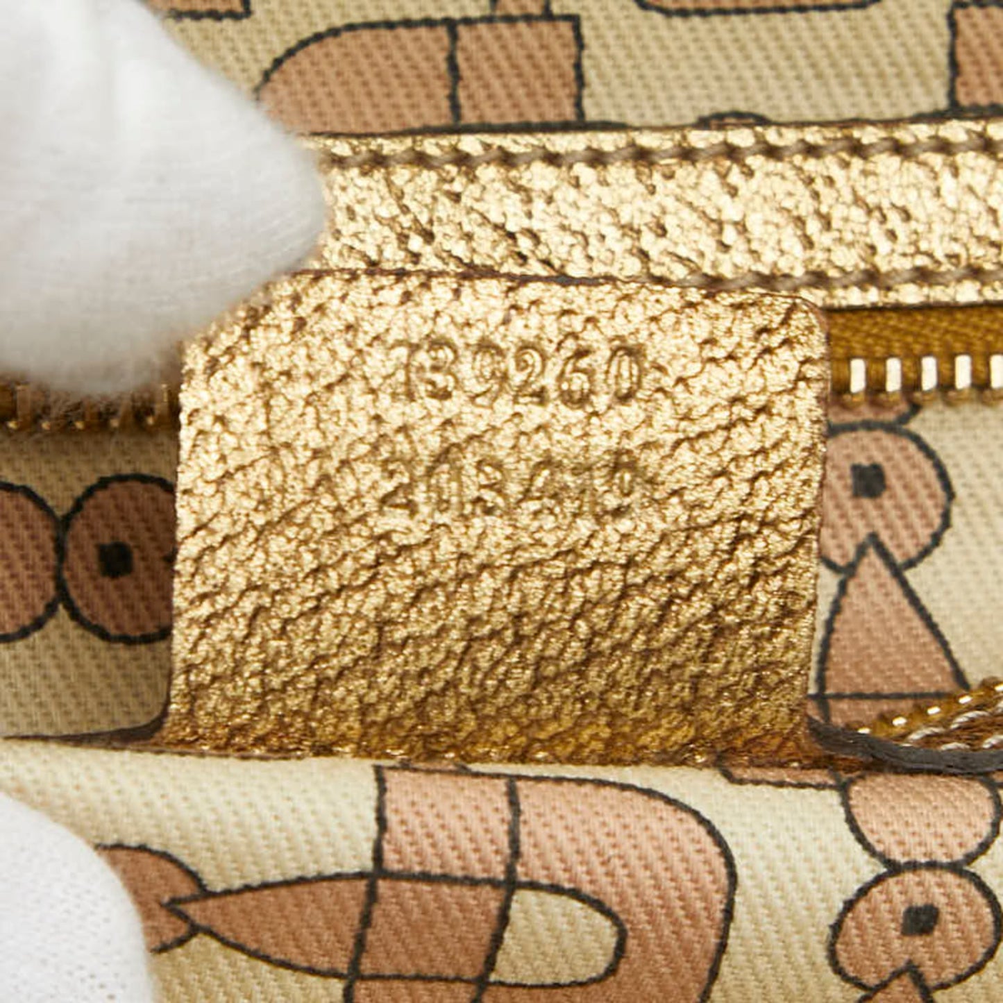 Gucci Brown Gold Canvas Leather Handbag Tote Bag