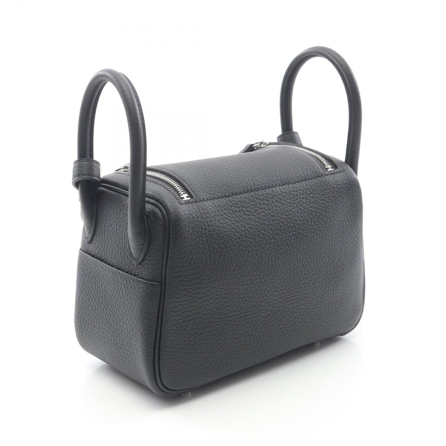 Hermes Lindy Taurillon Clemence Shoulder Bag Leather Black