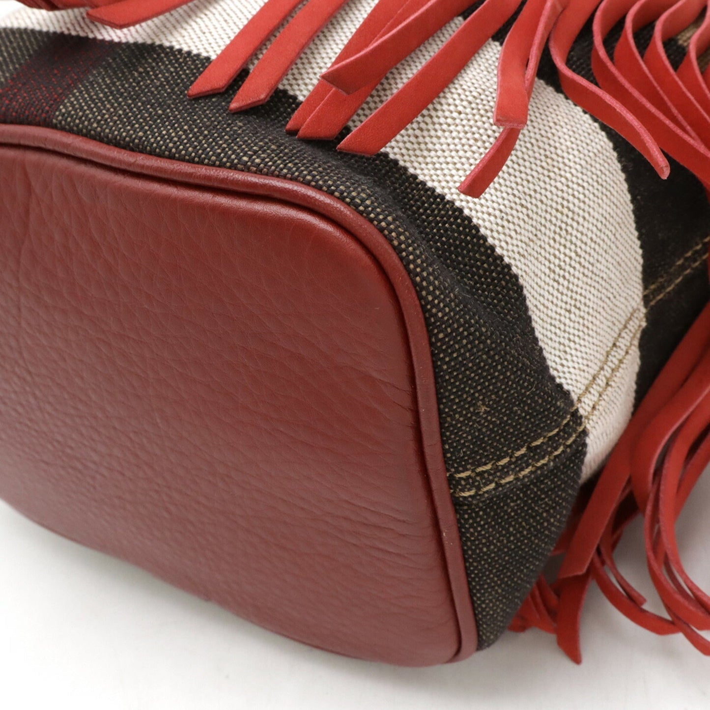 Burberry Color Shoulder Bag Leather Canvas Suede