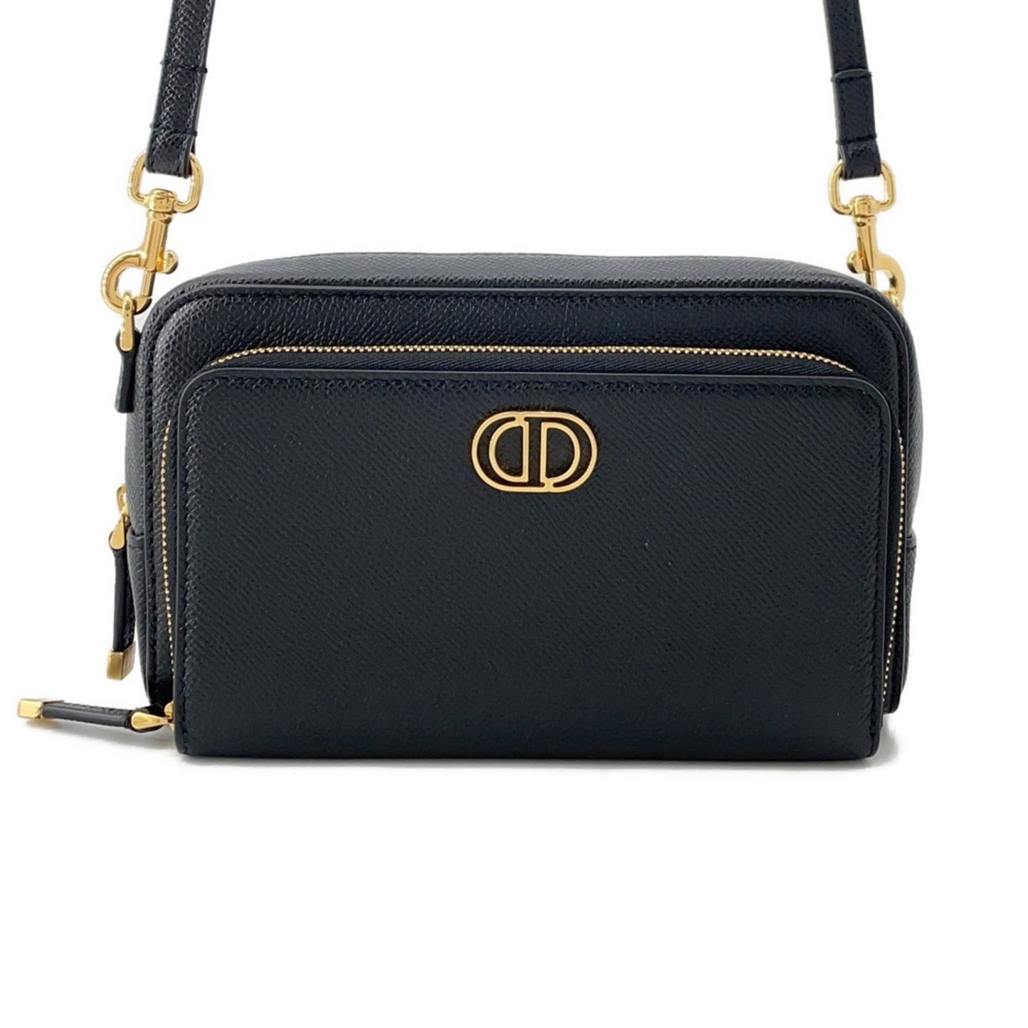 Dior Handbag Christian Shoulder Bag 26 Leather Black