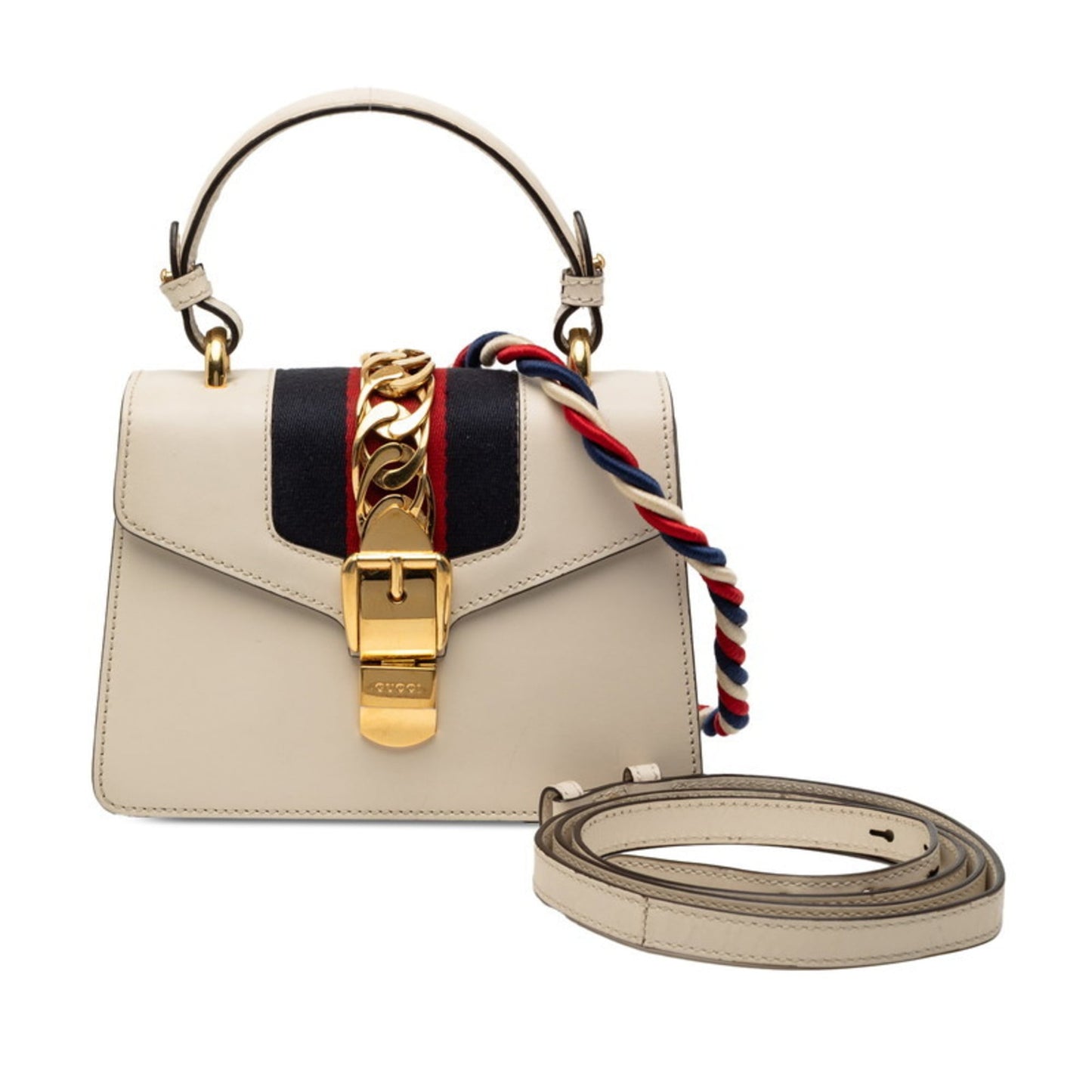 Gucci White Leather Handbag Shoulder Bag