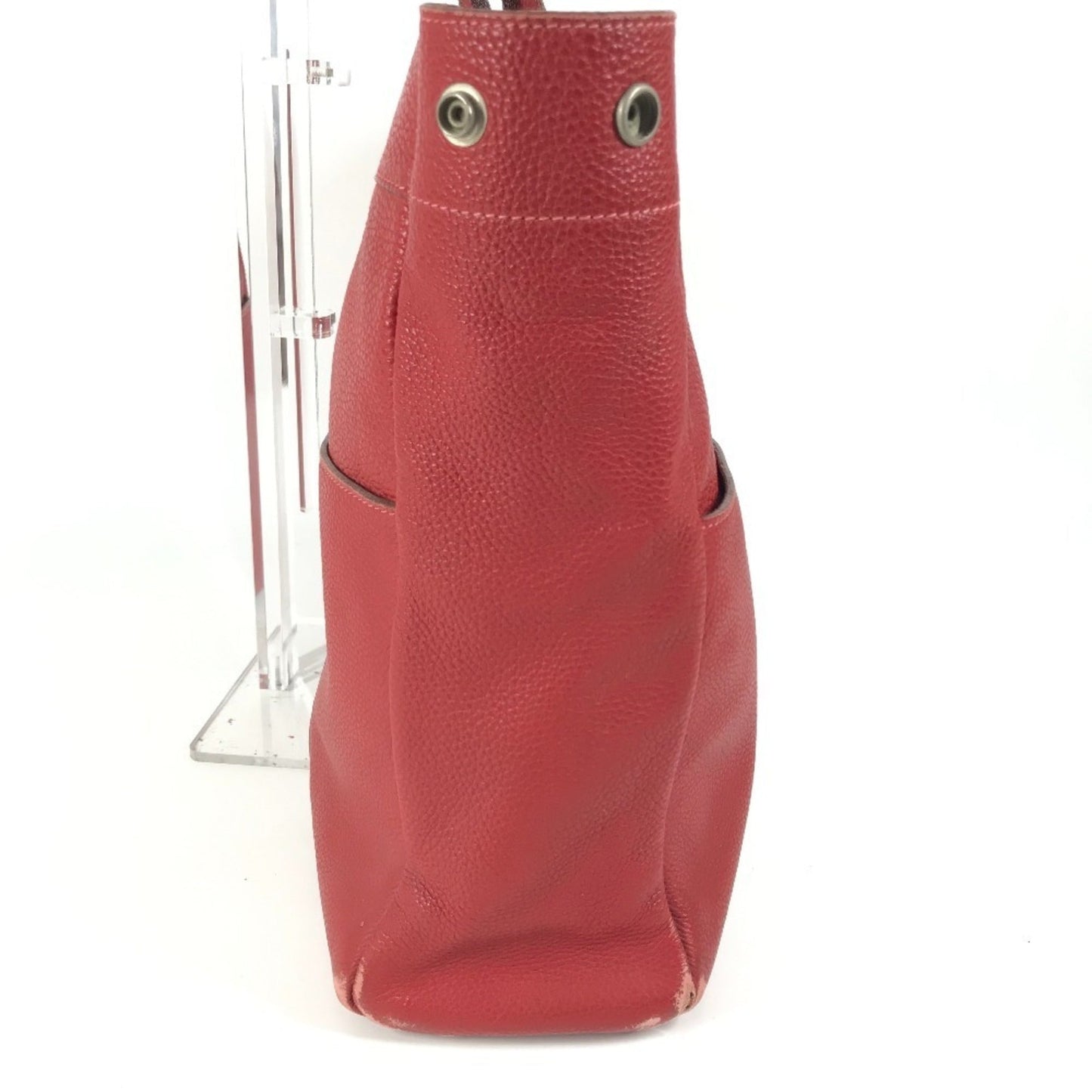 Hermes Fourre Tout Color Handbag Tote Bag Leather Red
