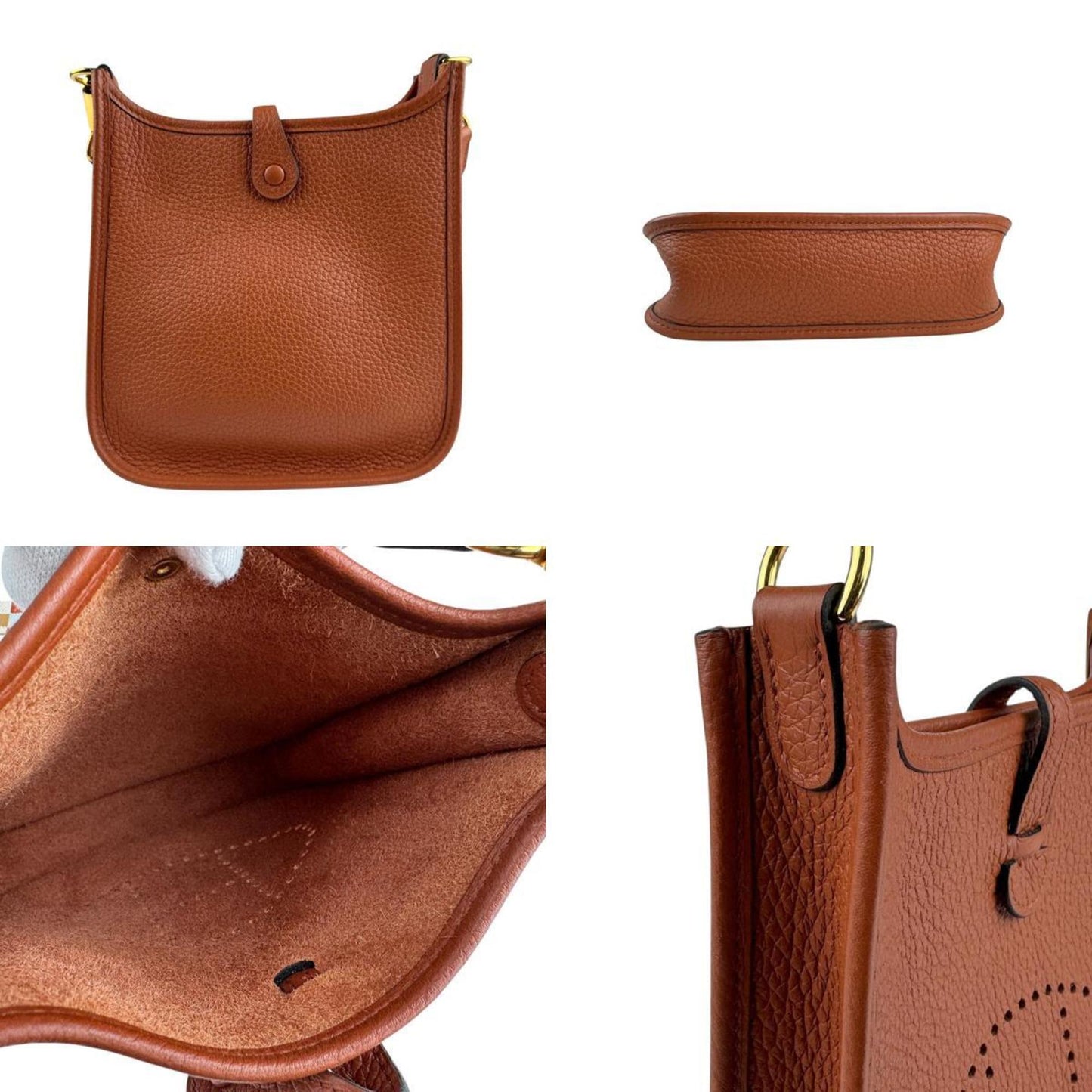 Hermes Taurillon Clemence Shoulder Bag Leather