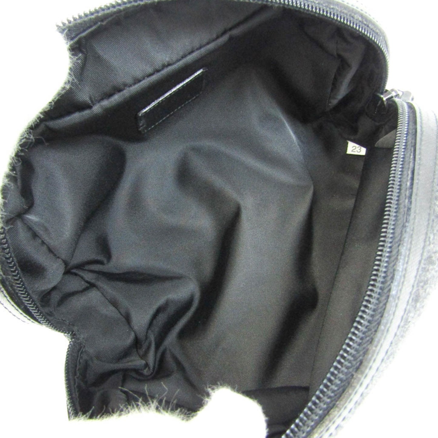 Prada Women Men Felt Pouch Dark Luxury Handbag Leather Black Gray Clutch Bag