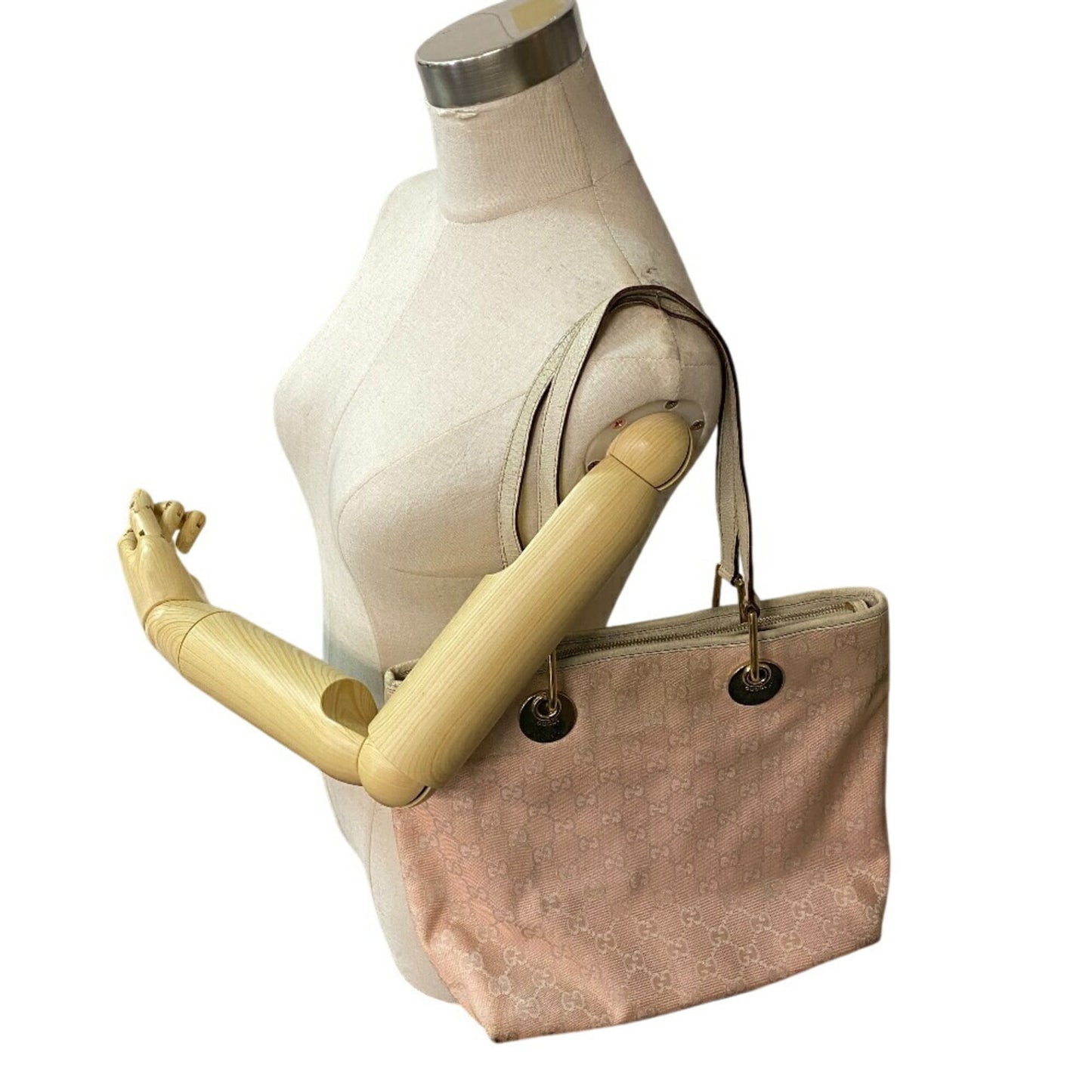 Gucci White Canvas Tote Bag