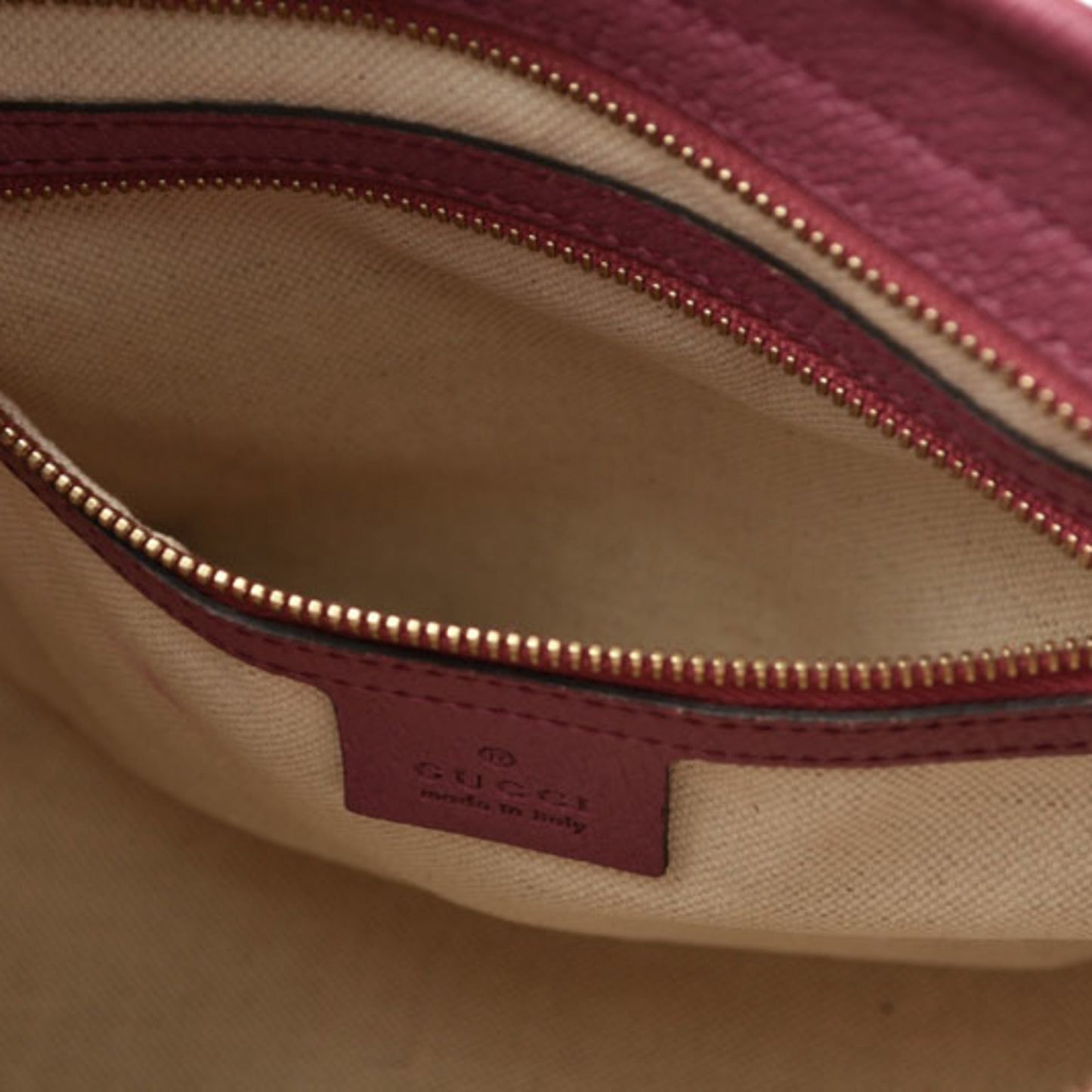 Gucci Beige Pink Gg Canvas Leather Handbag Shoulder Bag