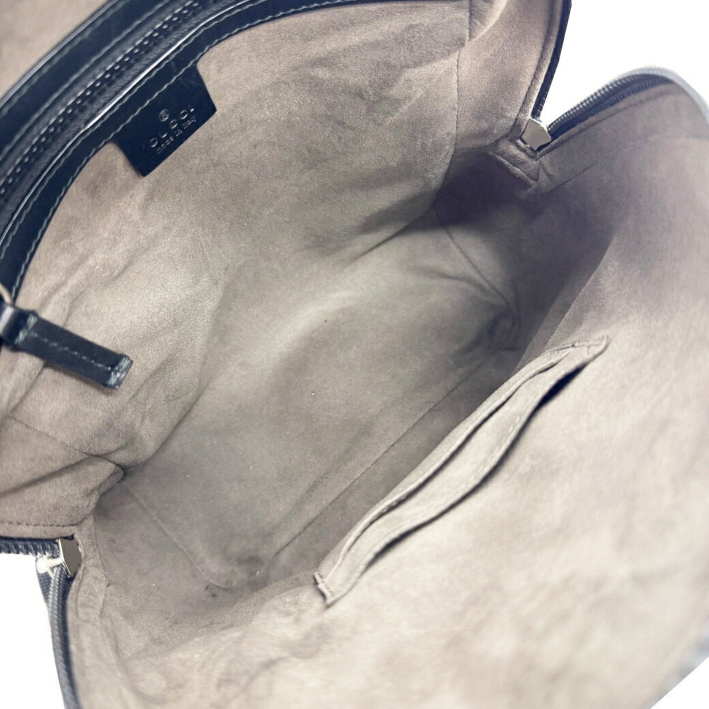 Gucci Beige Black Gg Supreme Leather Backpack