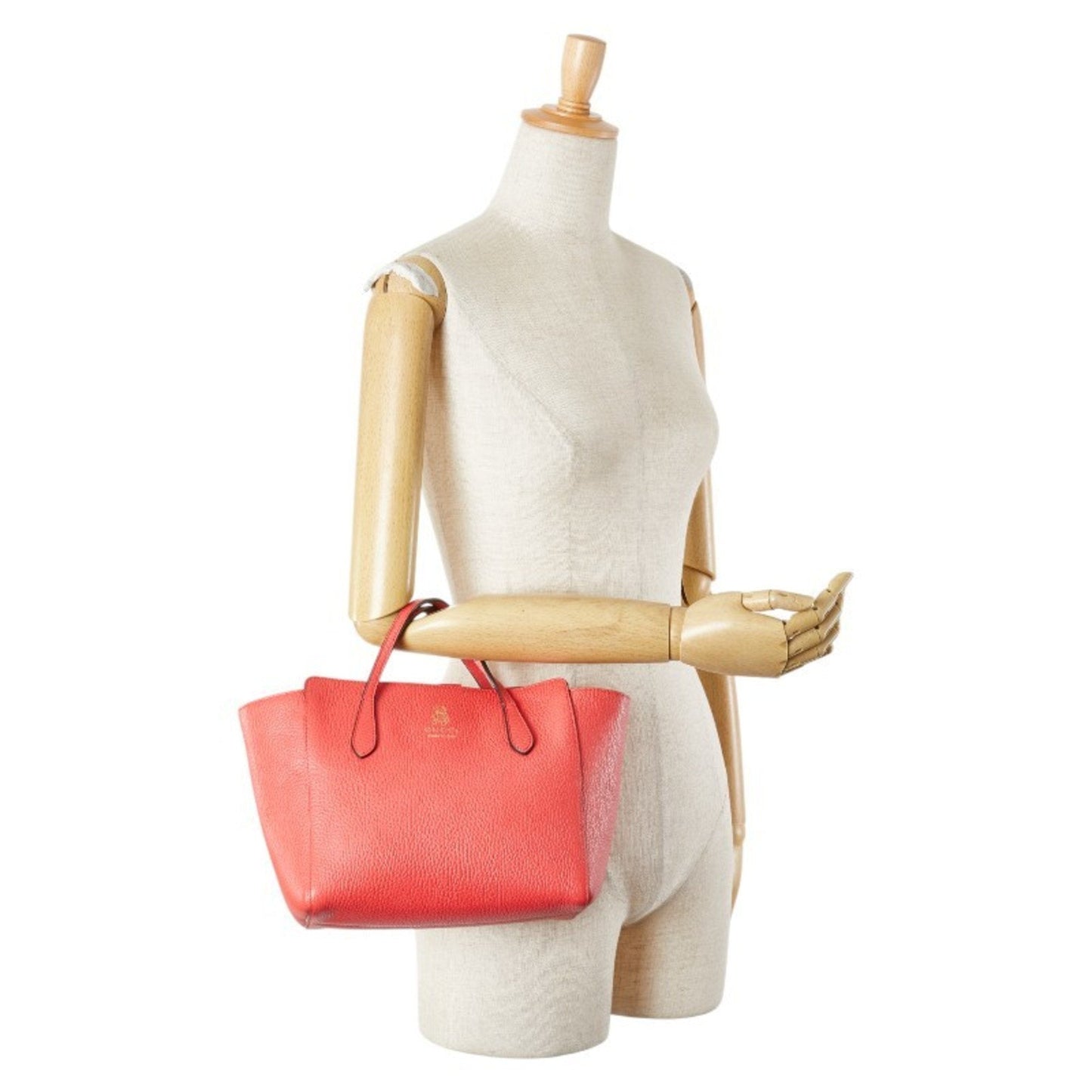 Gucci Pink Red Color Leather Handbag Tote Bag