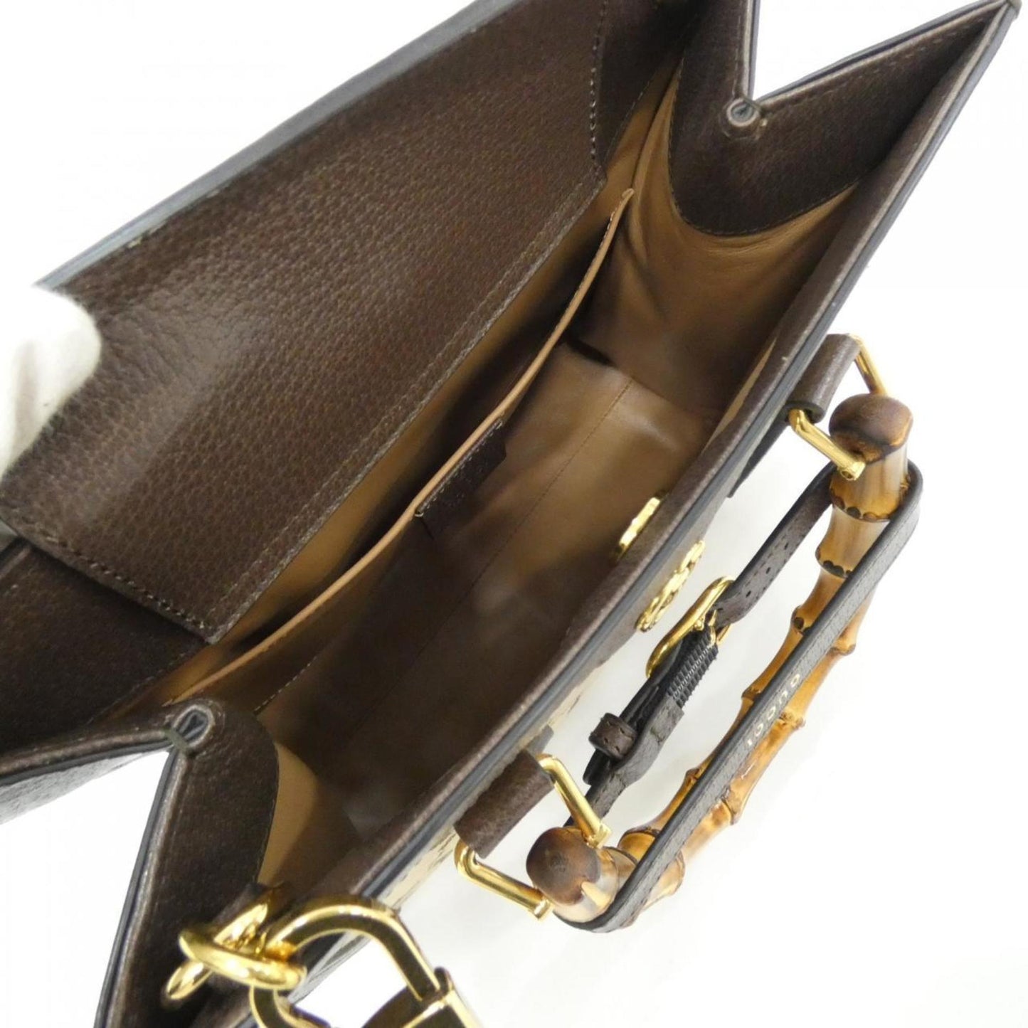 Gucci Gg Canvas Brown Camel Gg Canvas Leather Handbag