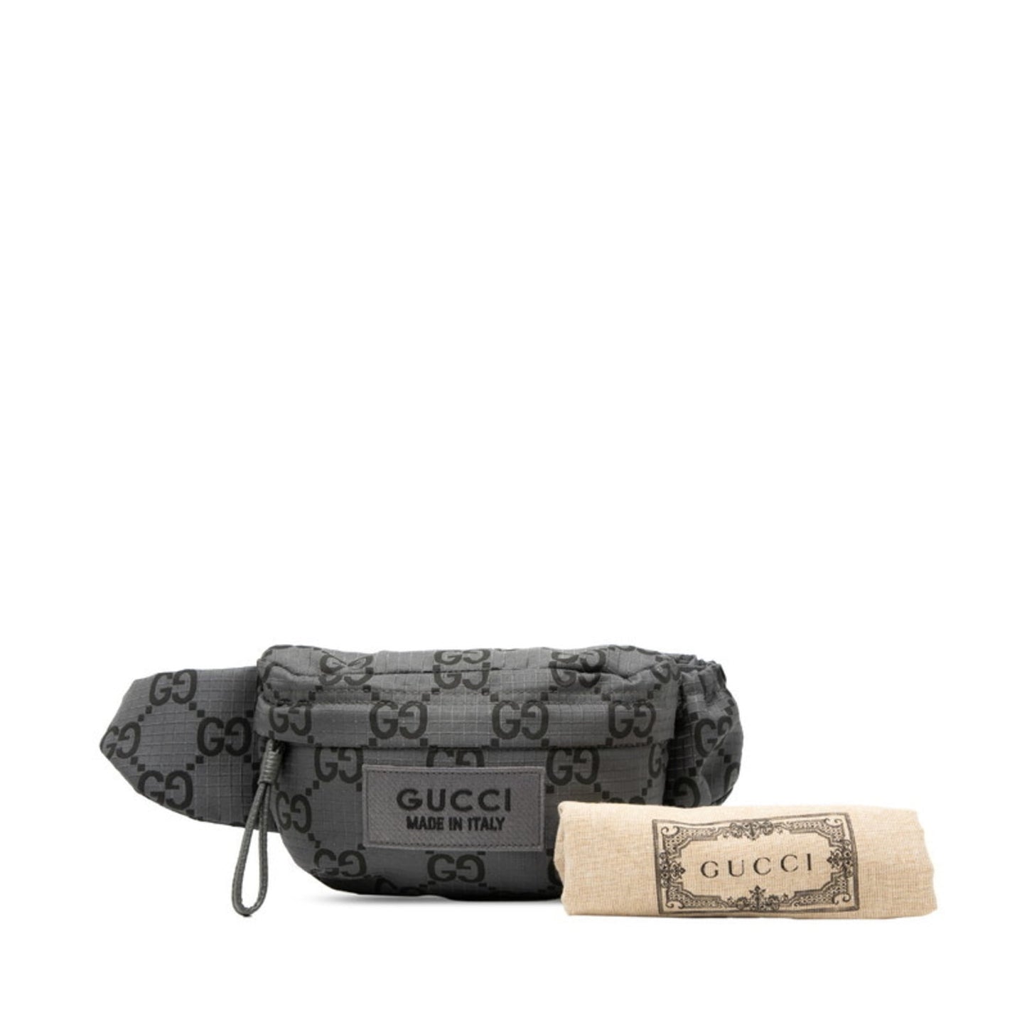 Gucci Gray Nylon Leather Fanny Pack