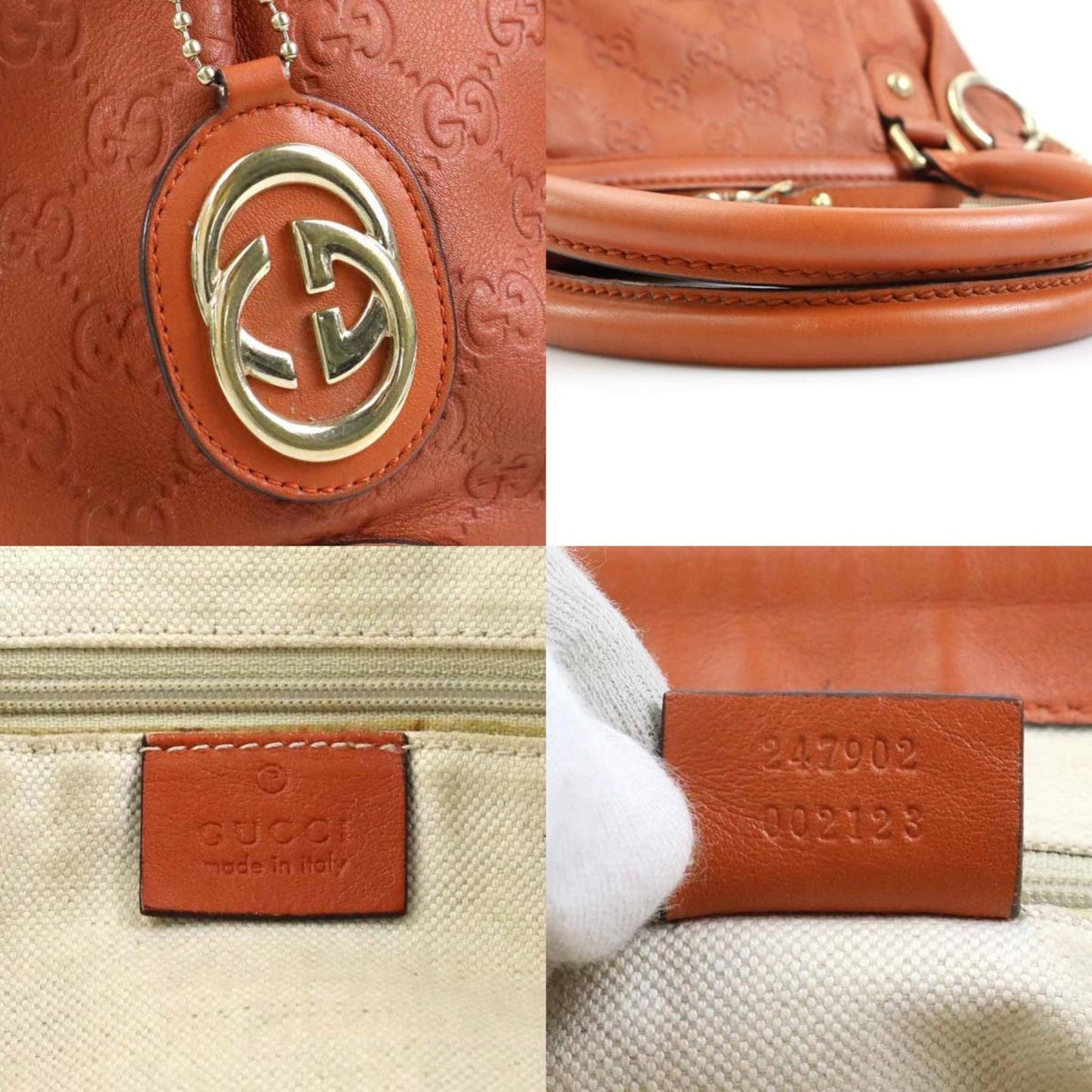 Gucci Sukey Orange Leather Handbag Shoulder Bag