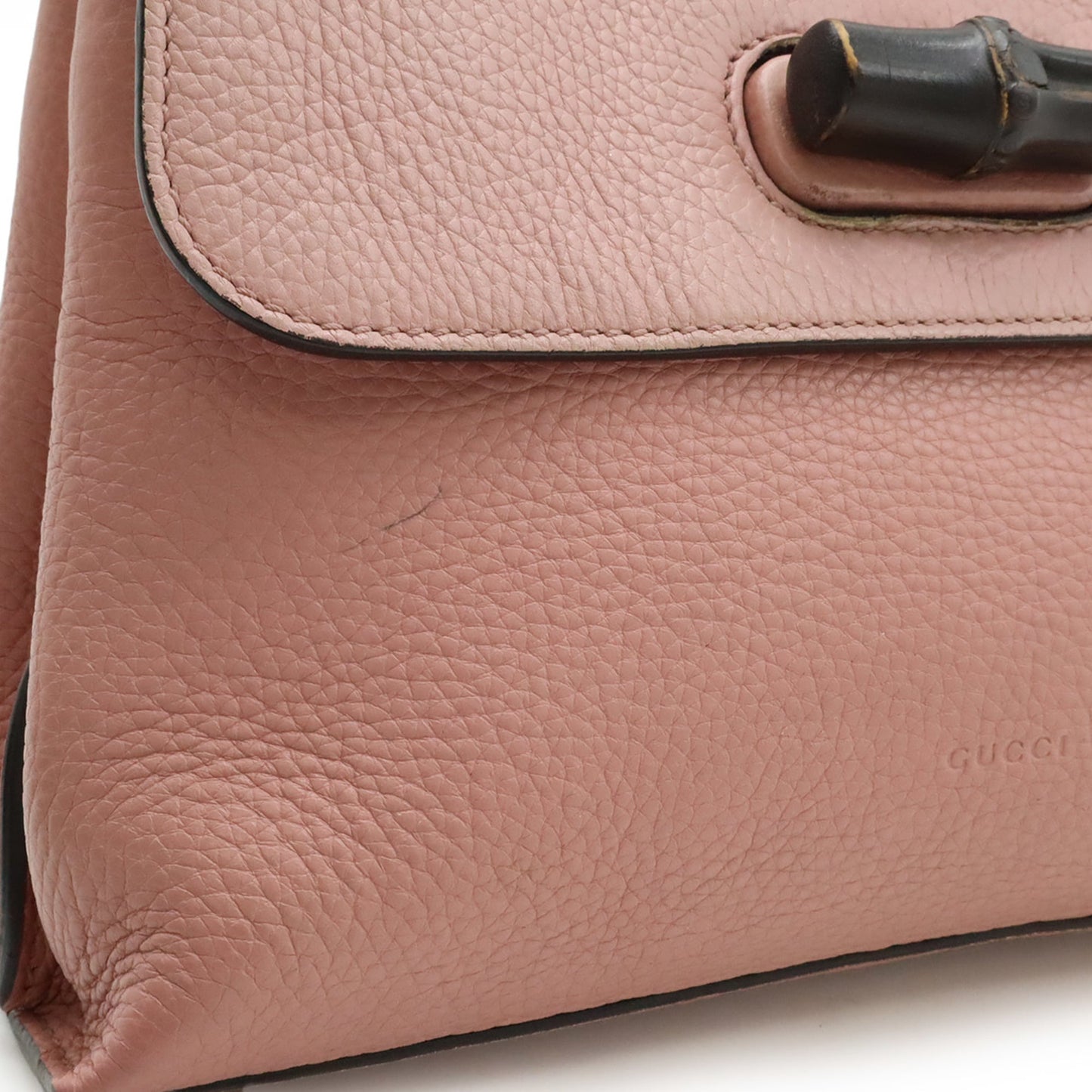 Gucci Pink Bamboo Leather Handbag Shoulder Bag
