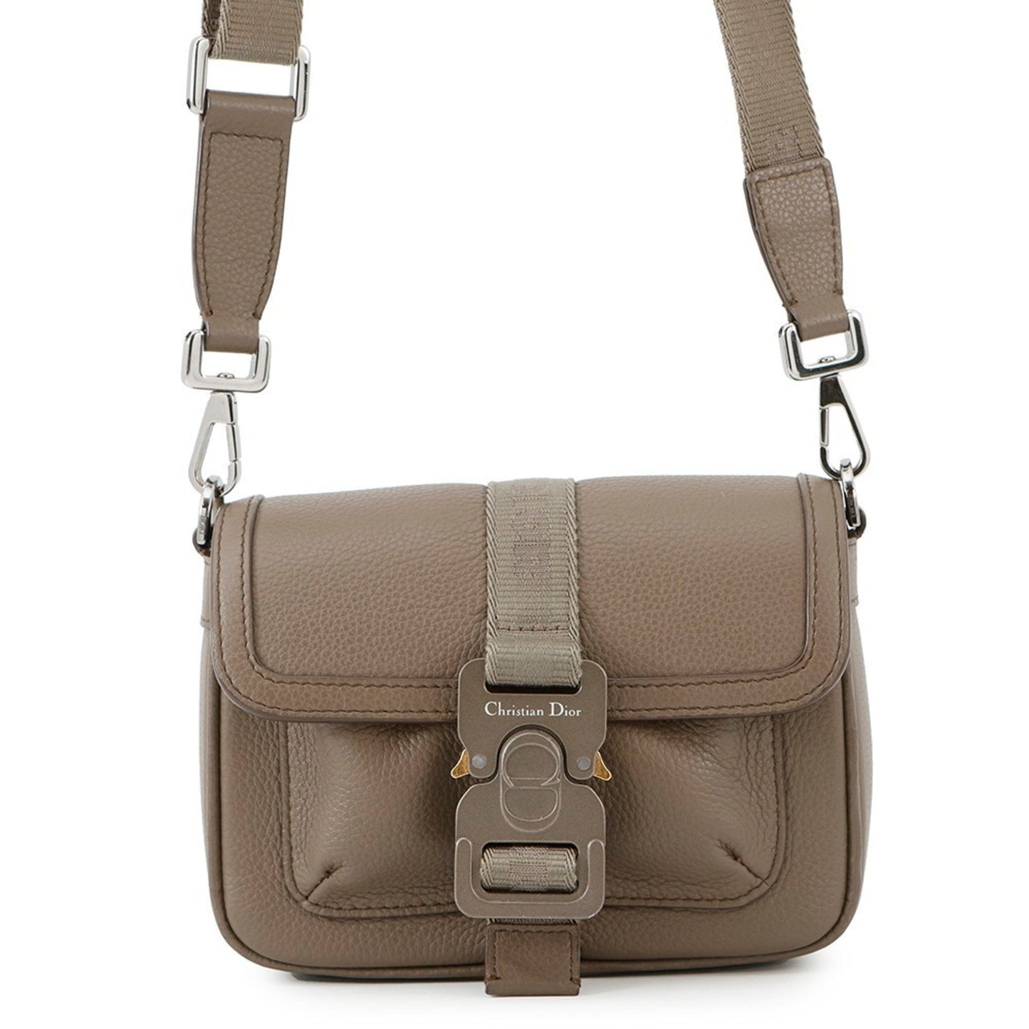 Dior Handbag Christian Olive Shoulder Bag Leather Green