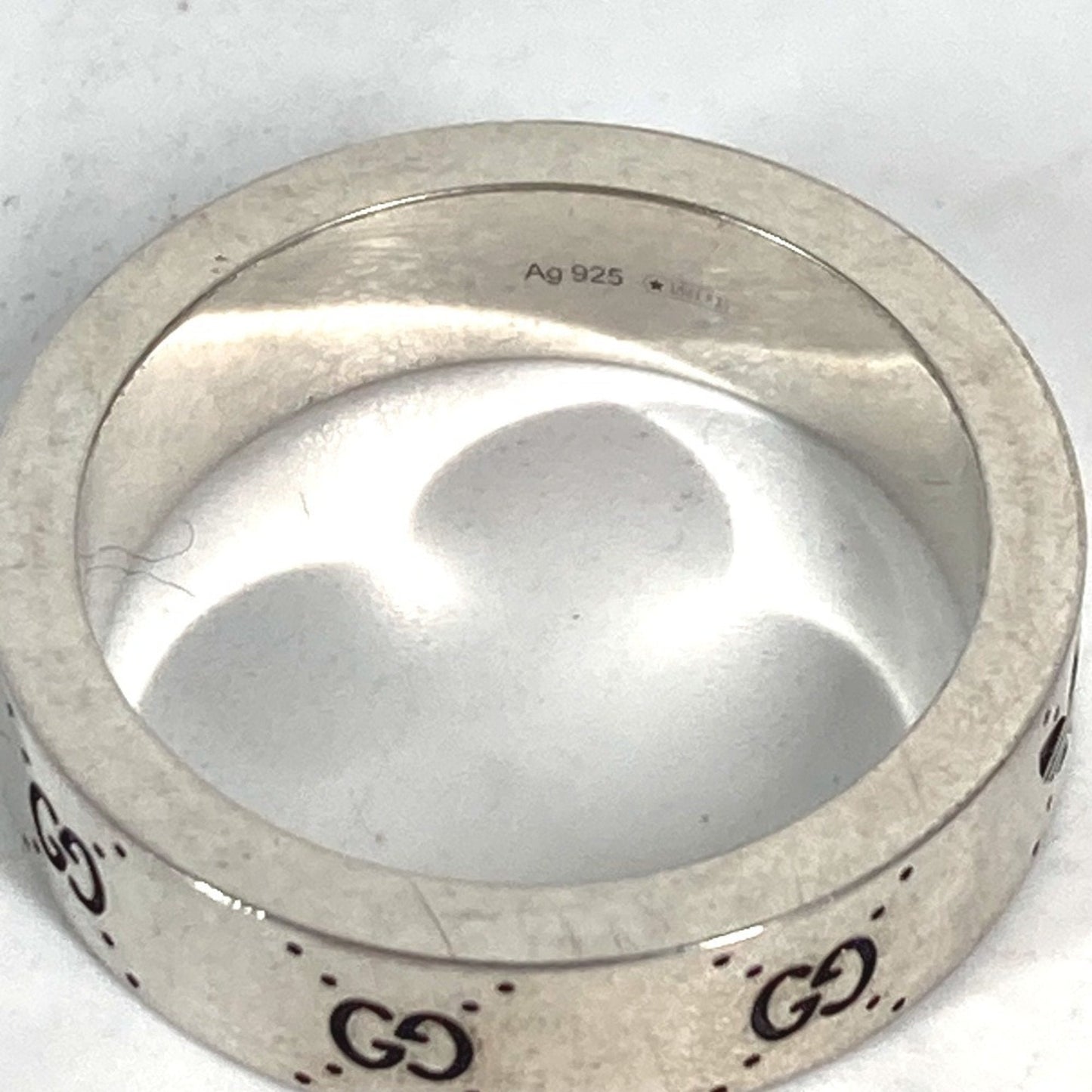 Gucci Silver Black Silver 925 Band Ring