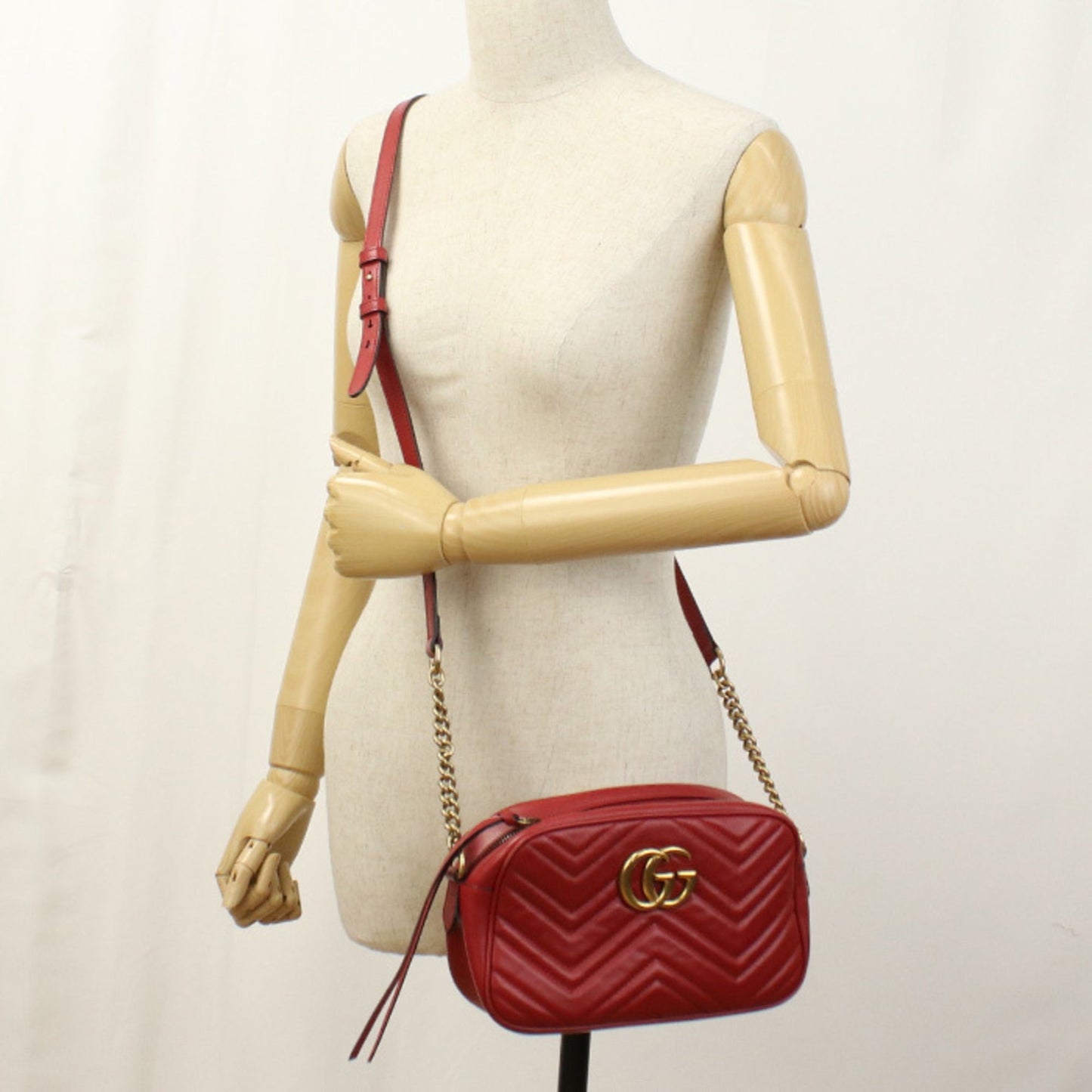Gucci Red Color Leather Shoulder Bag