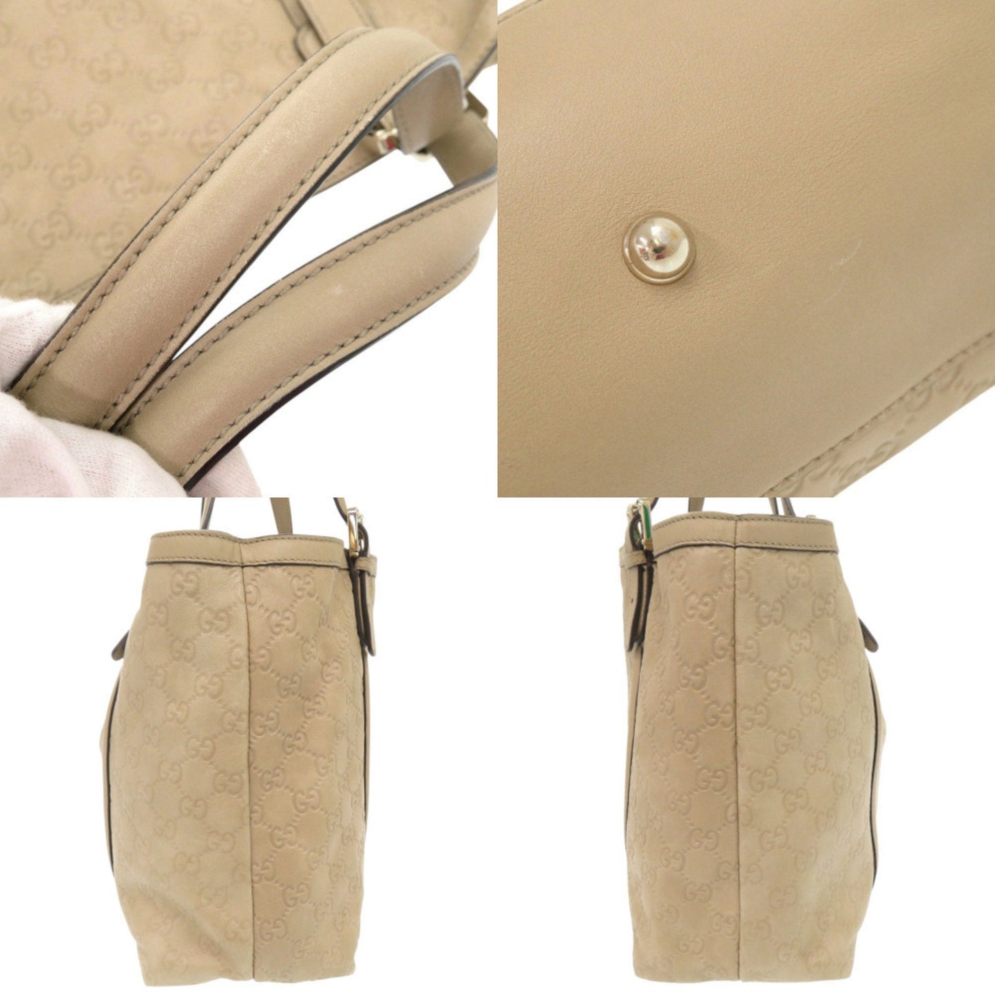 Gucci Beige Leather Handbag Tote Bag