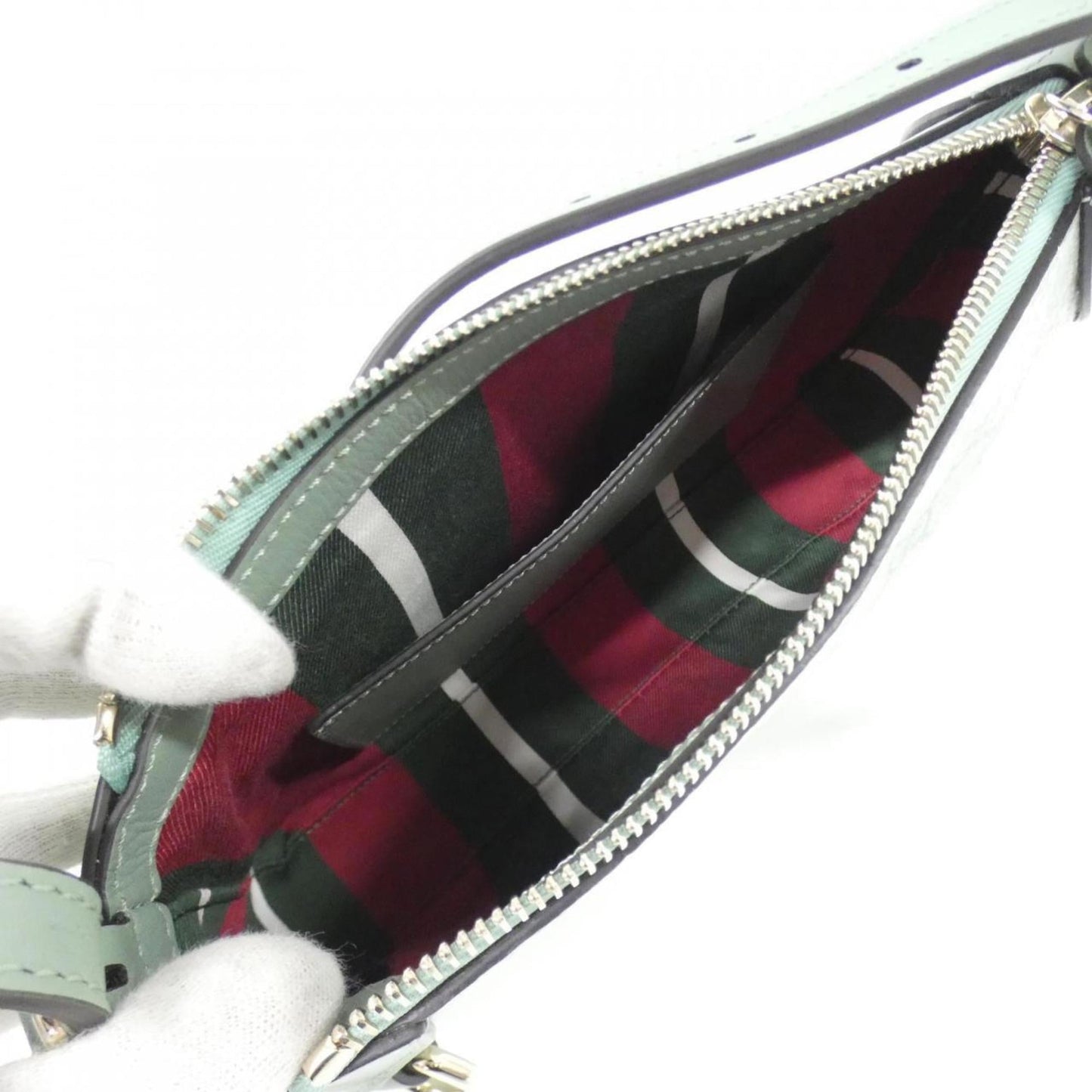 Gucci Green Light Green Coated Canvas Leather Shoulder Bag