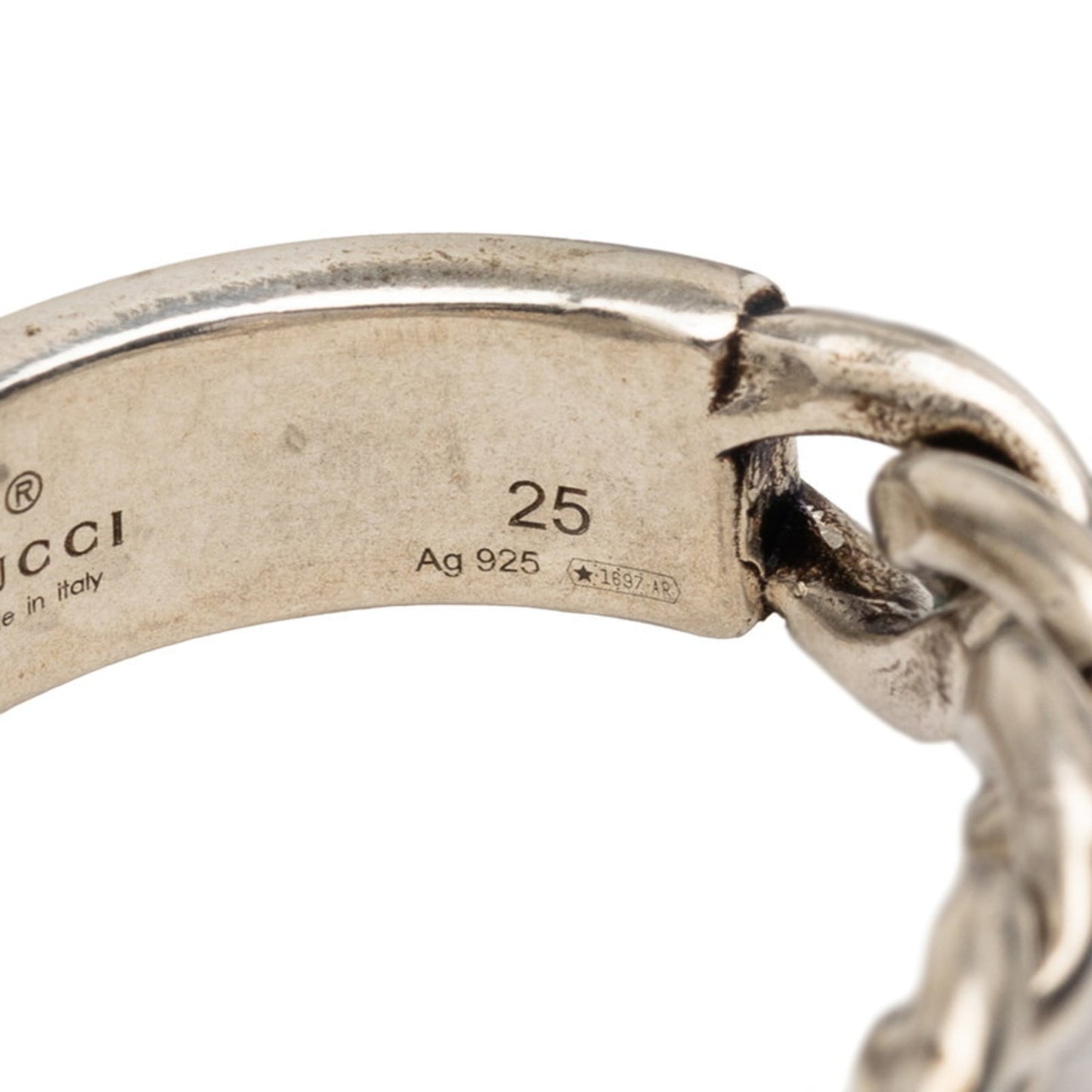 Gucci Silver Light Blue Enamel Silver 925 Band Ring
