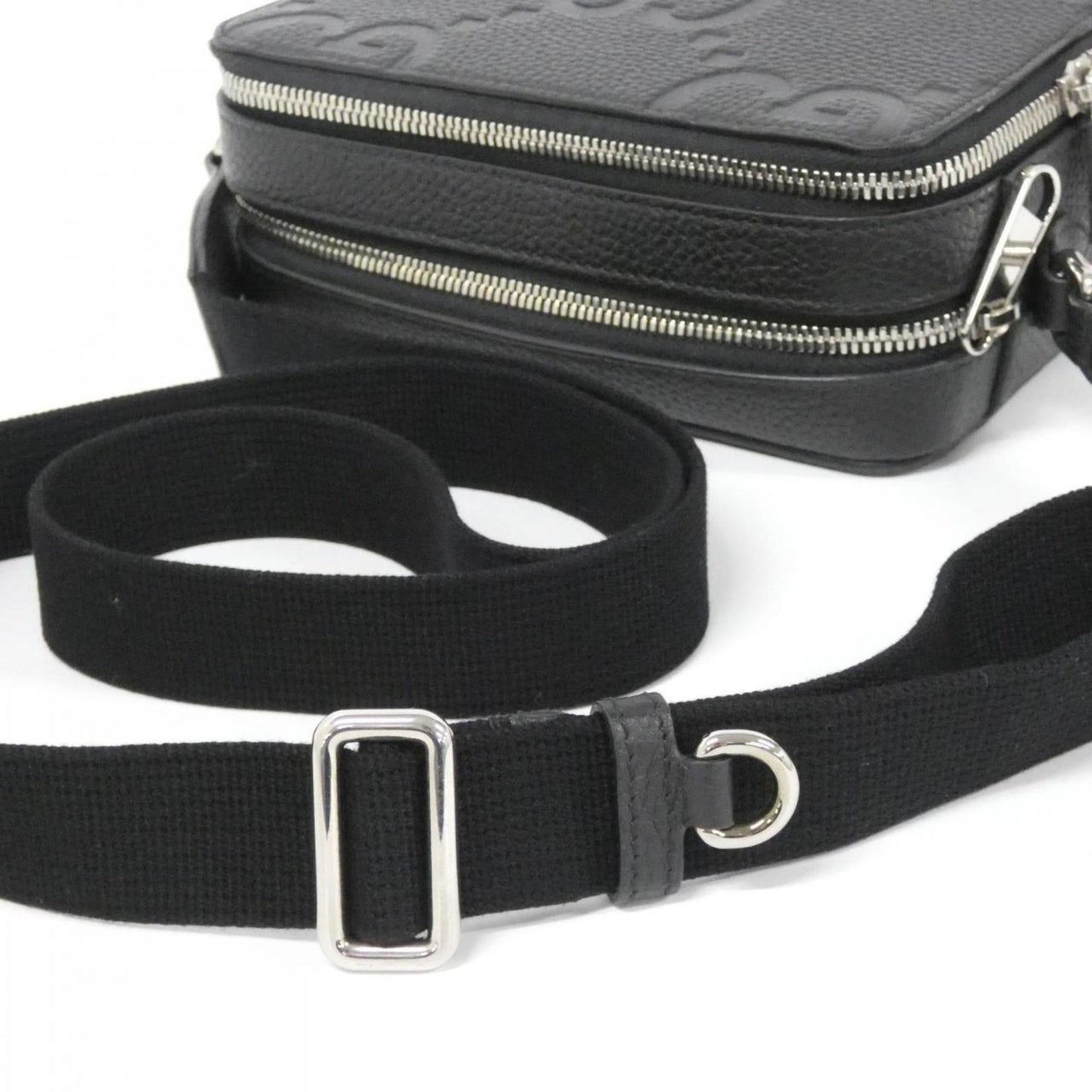 Gucci Black Gg Leather Shoulder Bag