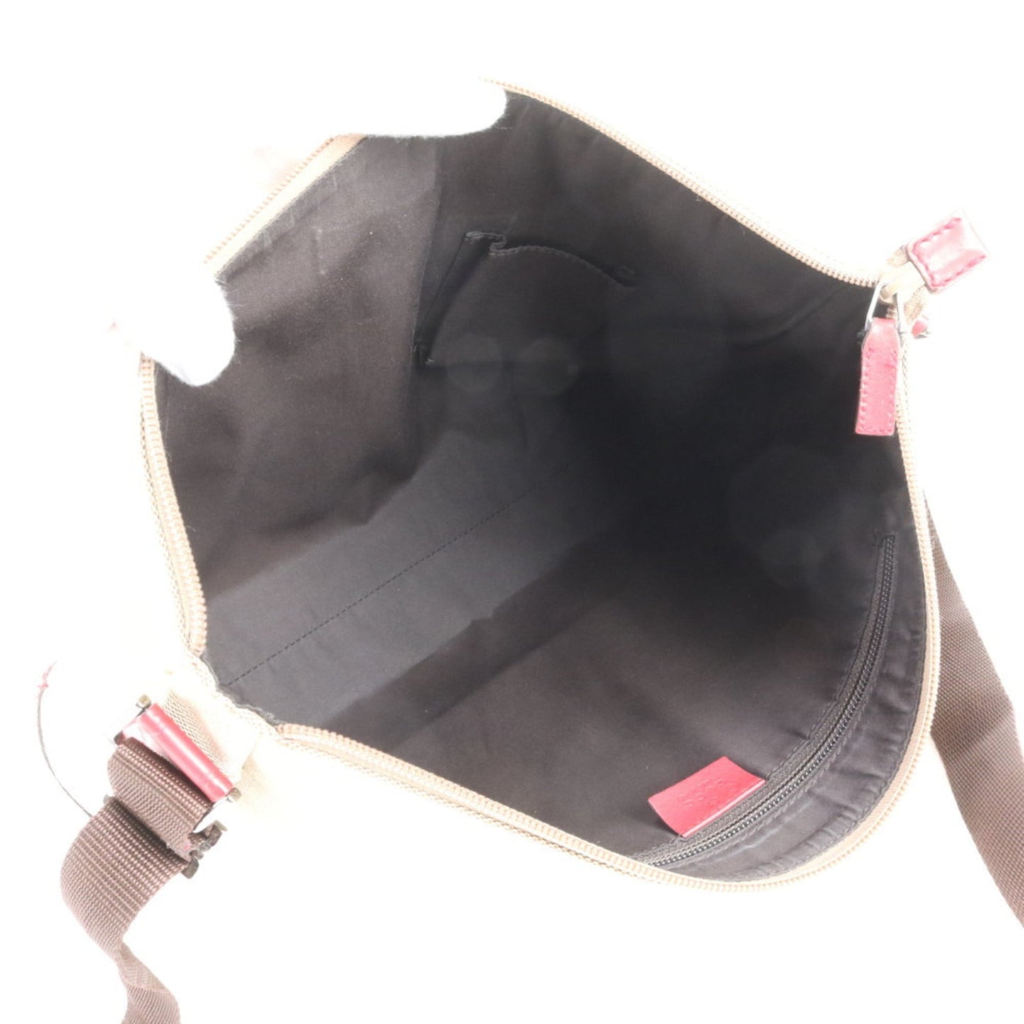 Gucci Brown Leather Canvas Shoulder Bag