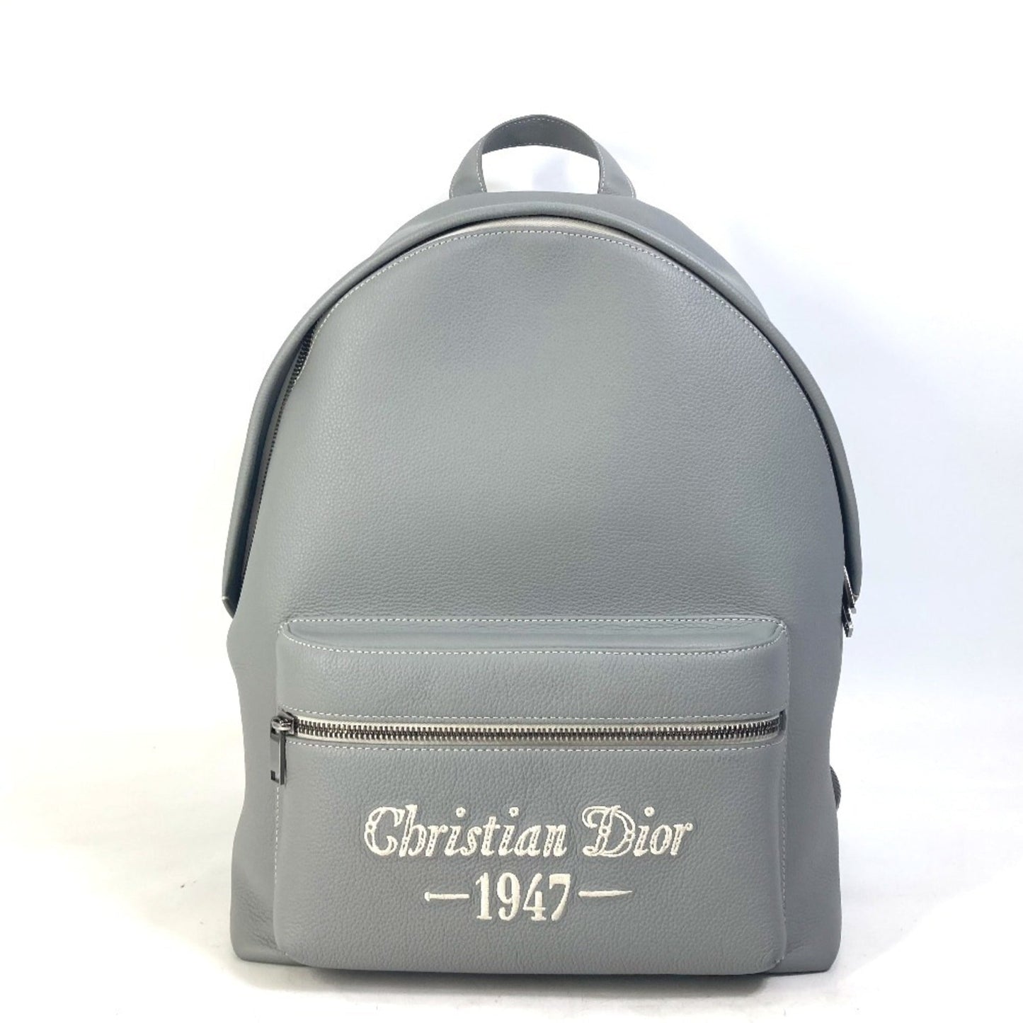 Dior Handbag Christian Backpack Leather Gray