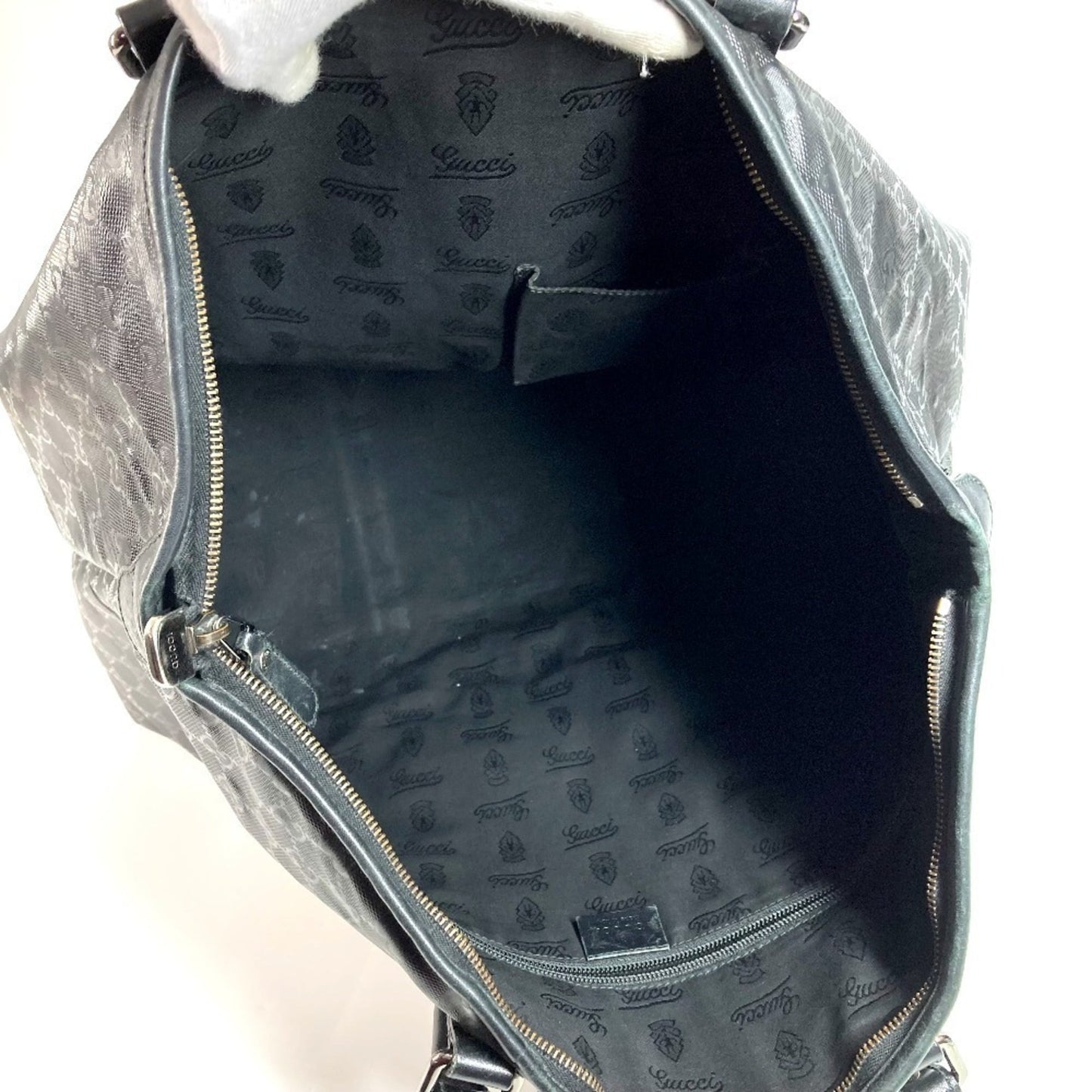Gucci Gg Imprimé Black Leather Gg Imprimé Boston Bag Shoulder Bag Tote Bag