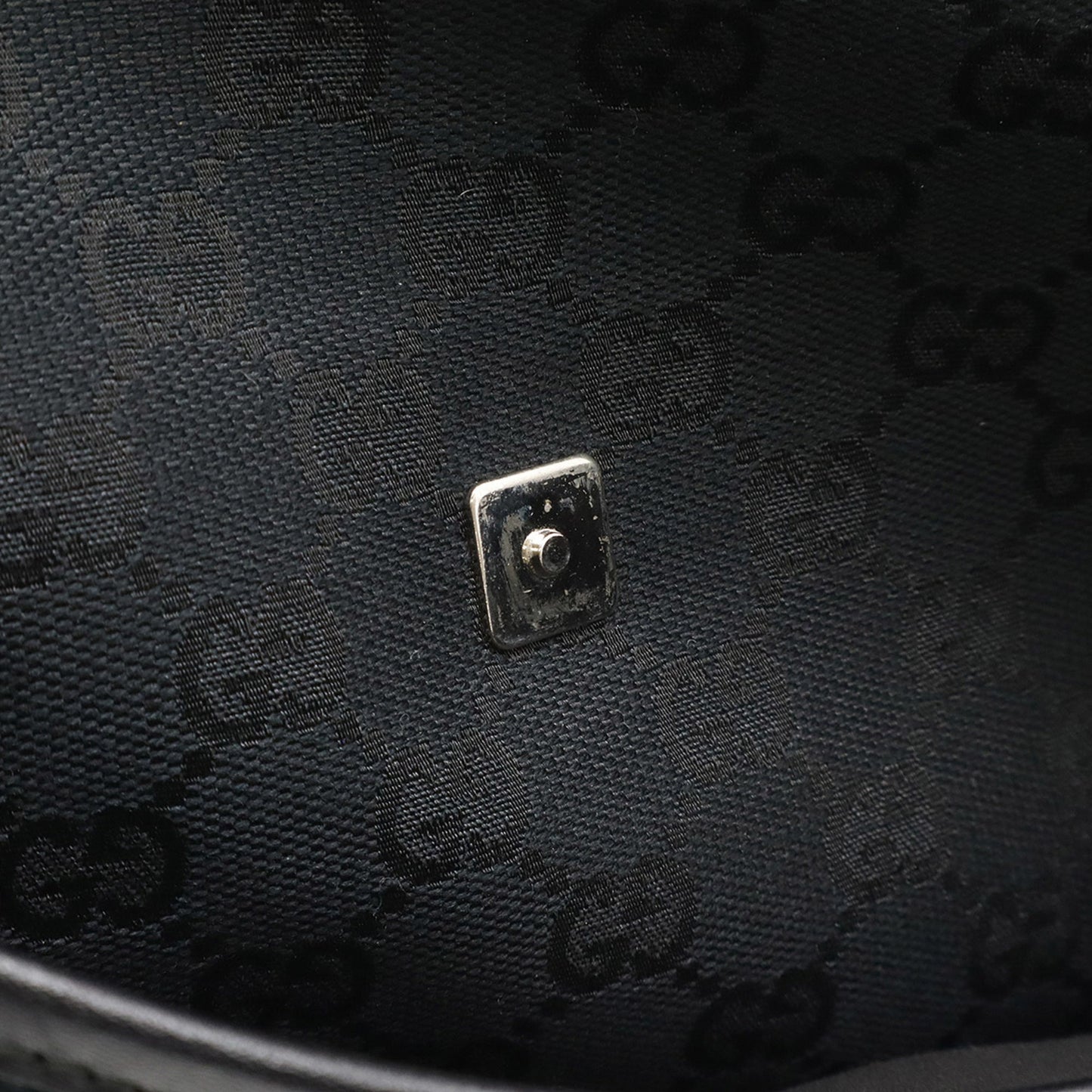 Gucci Black Canvas Leather Shoulder Bag