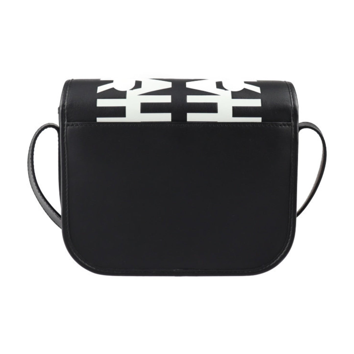 Burberry Handbag Shoulder Bag Leather Black White