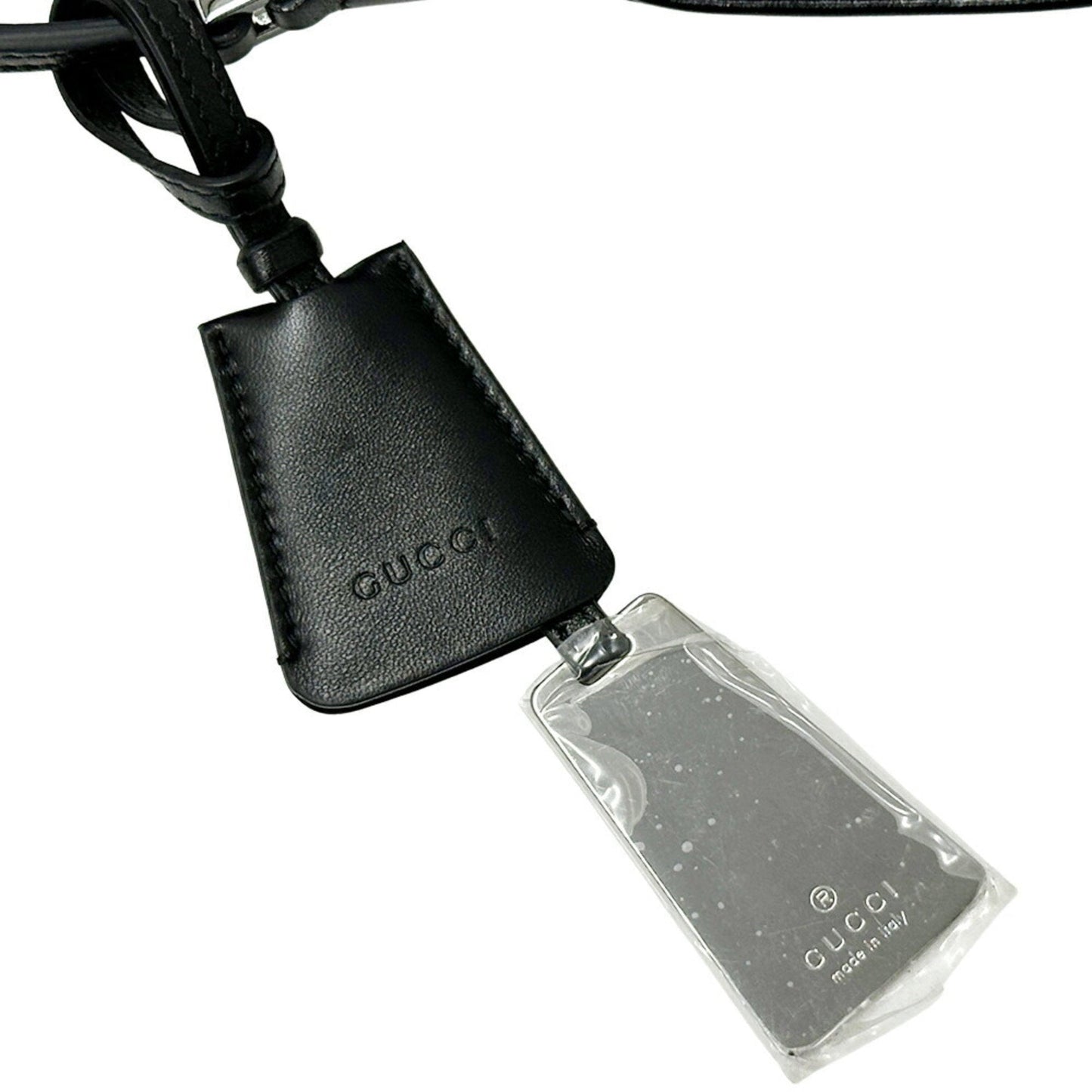 Gucci Black Gray Denim Leather Shoulder Bag