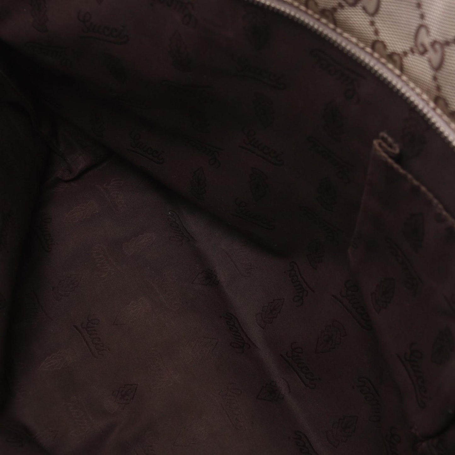 Gucci Gg Imprimé Brown Pvc Coated Canvas Leather Tote Bag