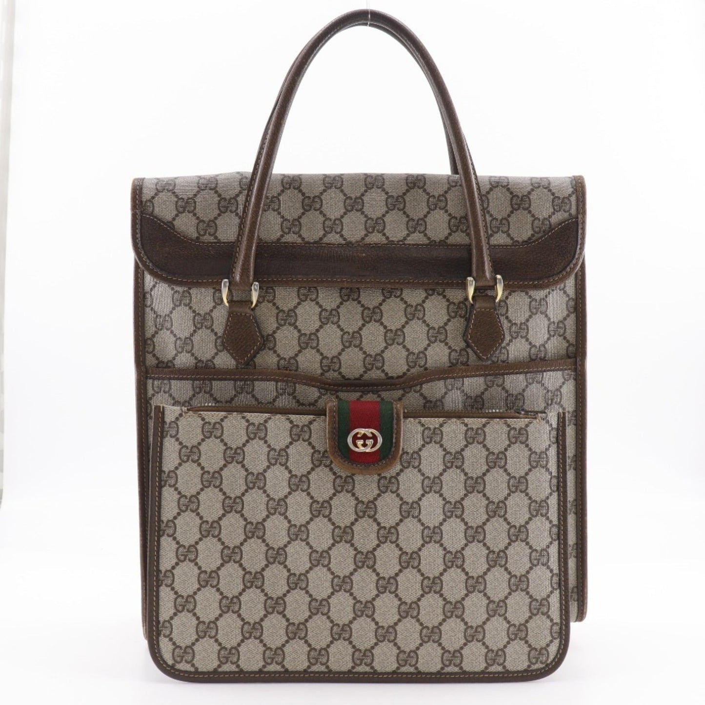 Gucci Sherry Line Brown Pvc Handbag