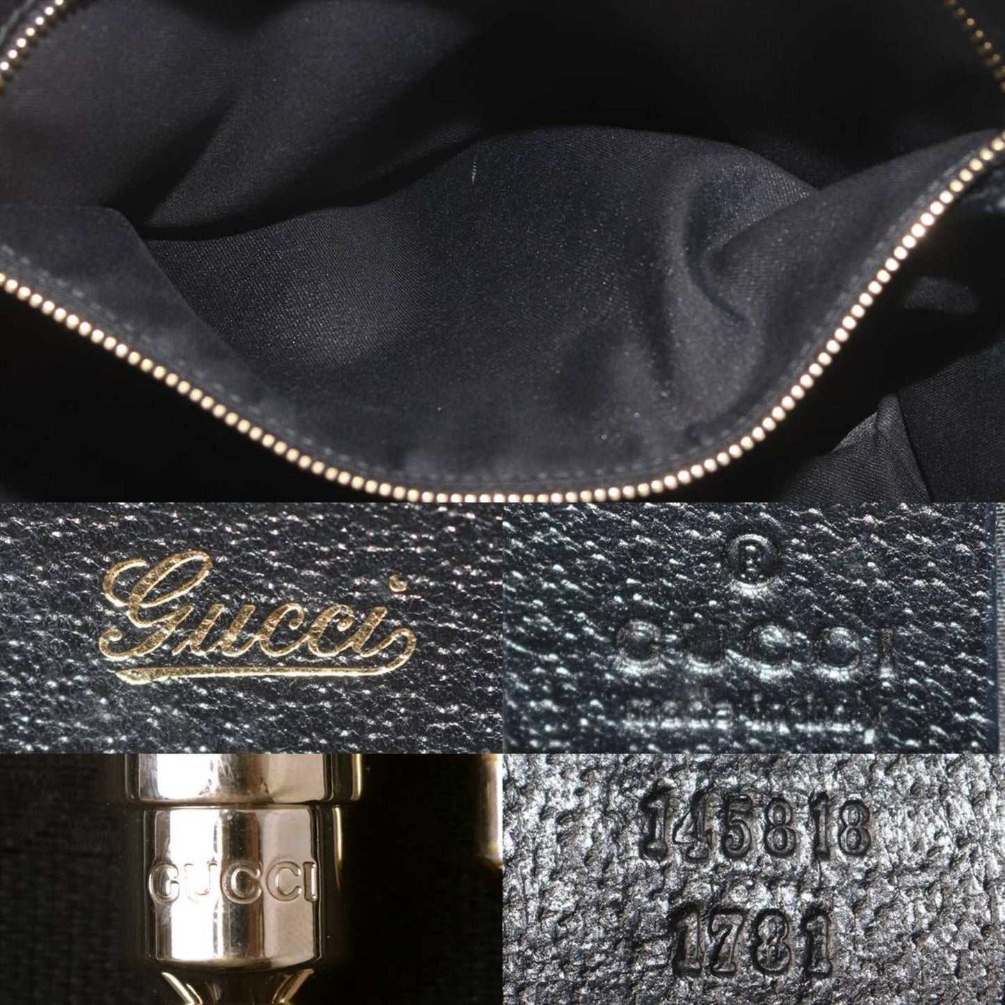 Gucci Black Leather Tote Bag