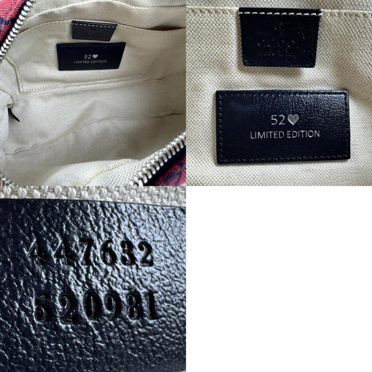 Gucci Navy Red Color Gg Canvas Leather Shoulder Bag