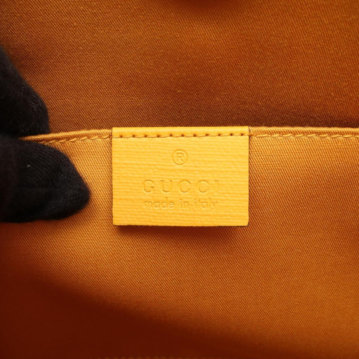 Gucci Navy Red Color Yellow Coated Canvas Leather Tote Bag