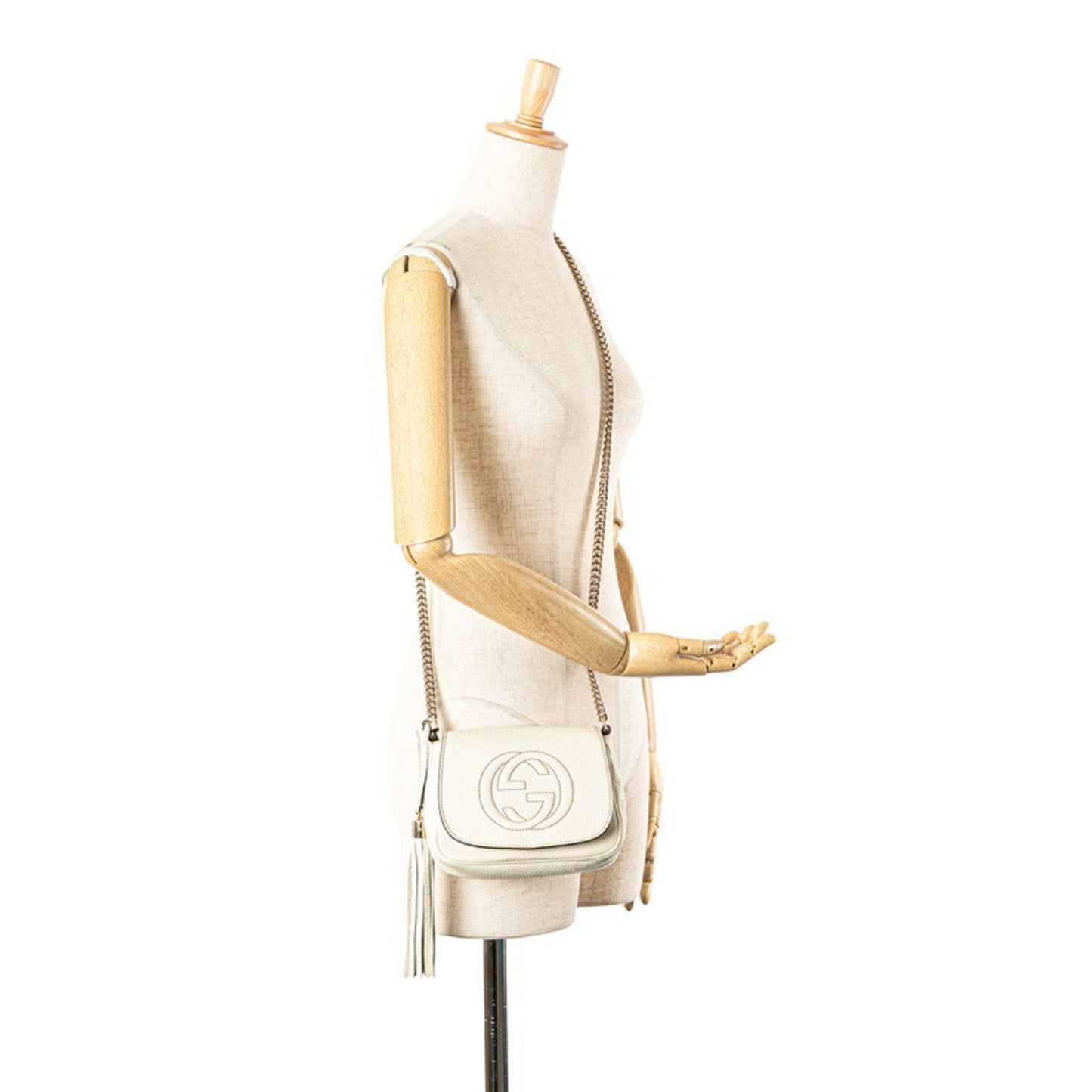 Gucci Soho Ivory White Leather Shoulder Bag