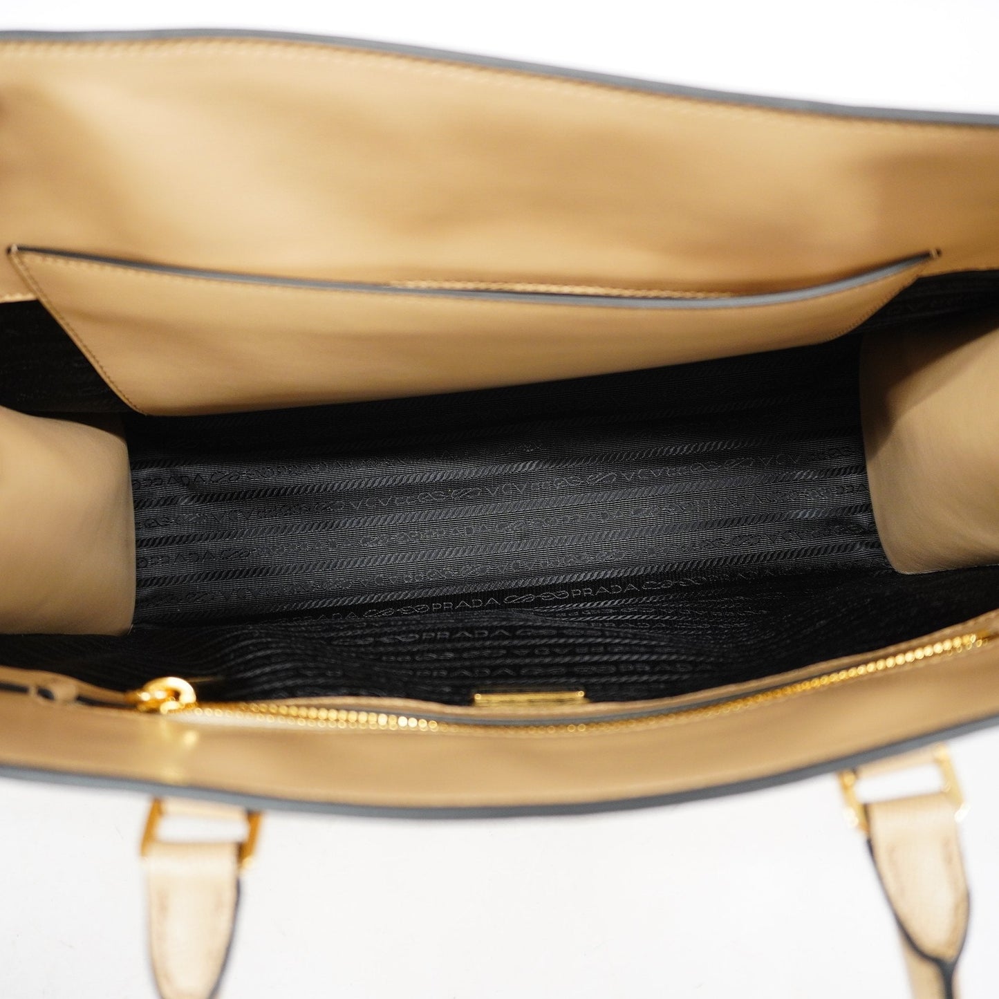 Prada 2Way Bag Leather Metal Saffiano Travel Bag