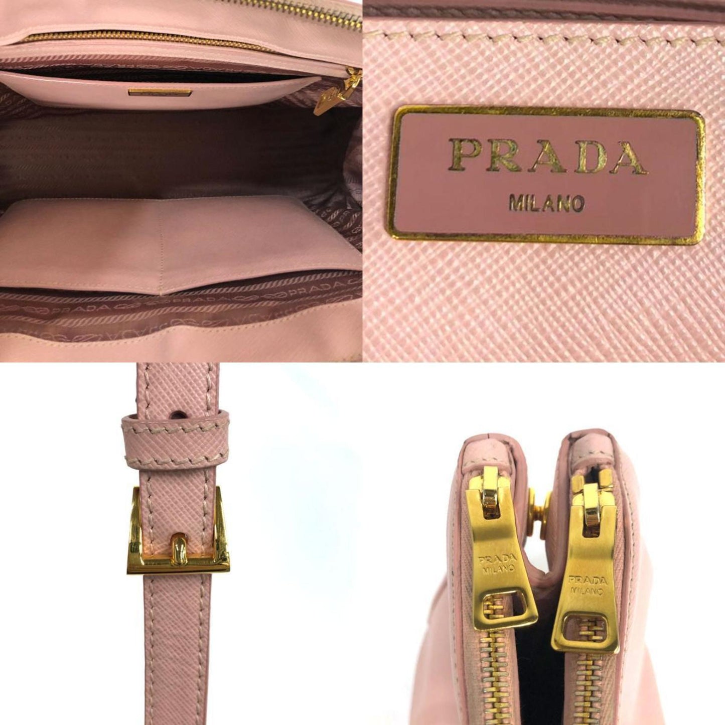 Prada Handbag Shoulder Bag Galleria Ladies Leather Pink