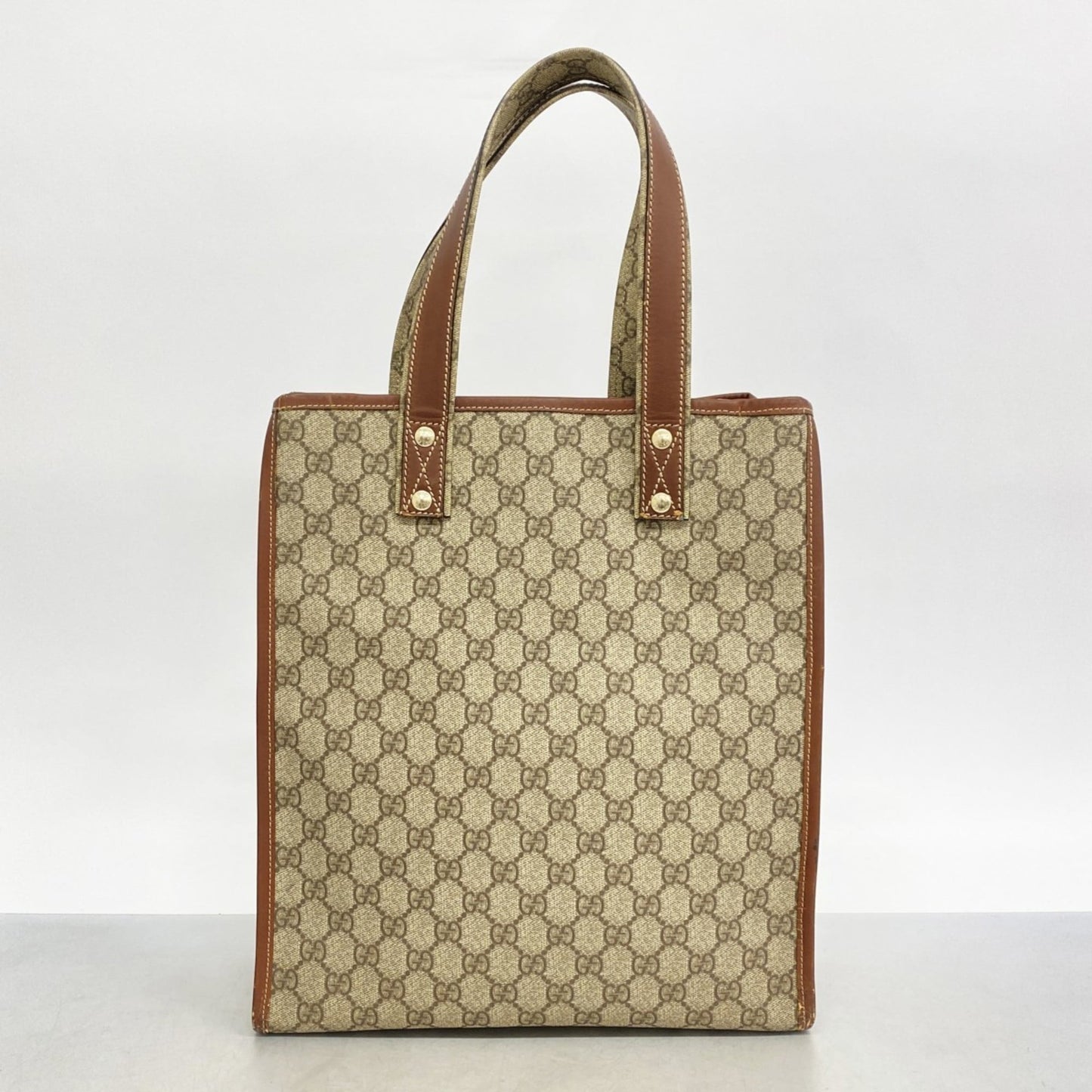 Gucci Beige Brown Pvc Tote Bag