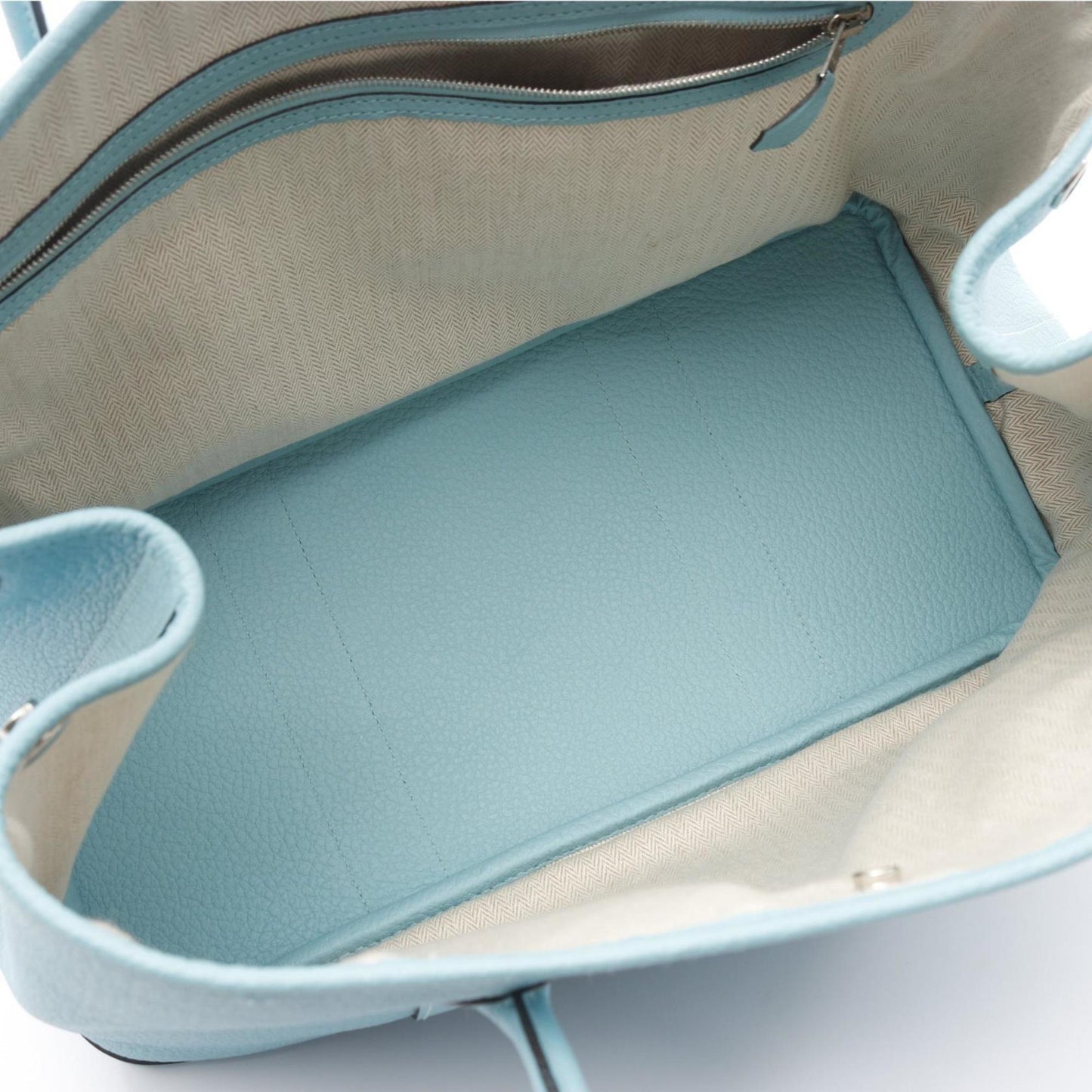 Hermes Garden Vache Tote Bag Leather Blue