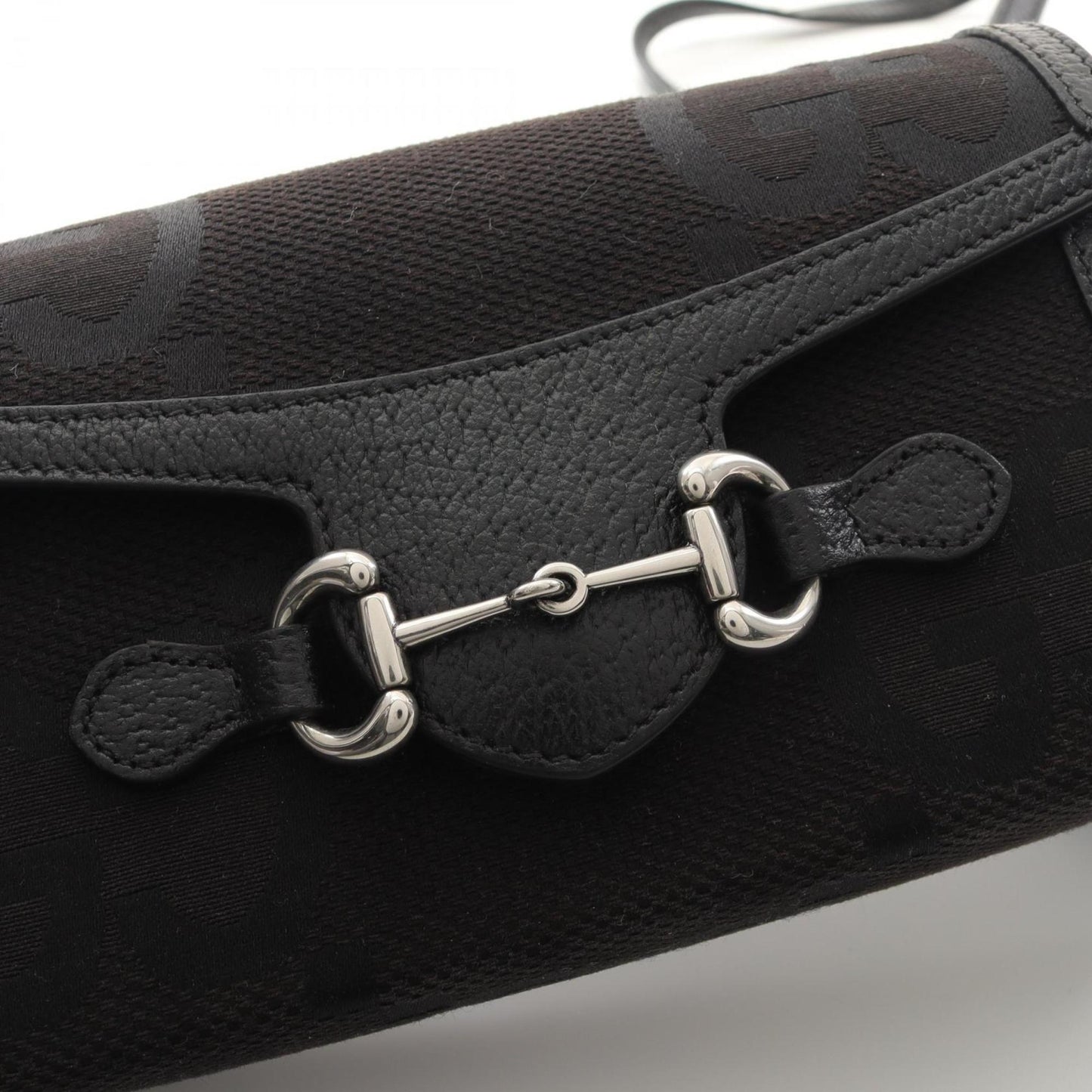 Gucci Black Canvas Leather Shoulder Bag