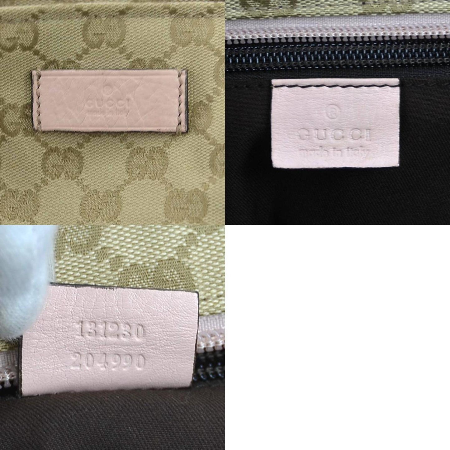 Gucci Beige Blue Pink Gg Canvas Leather Shoulder Bag Tote Bag