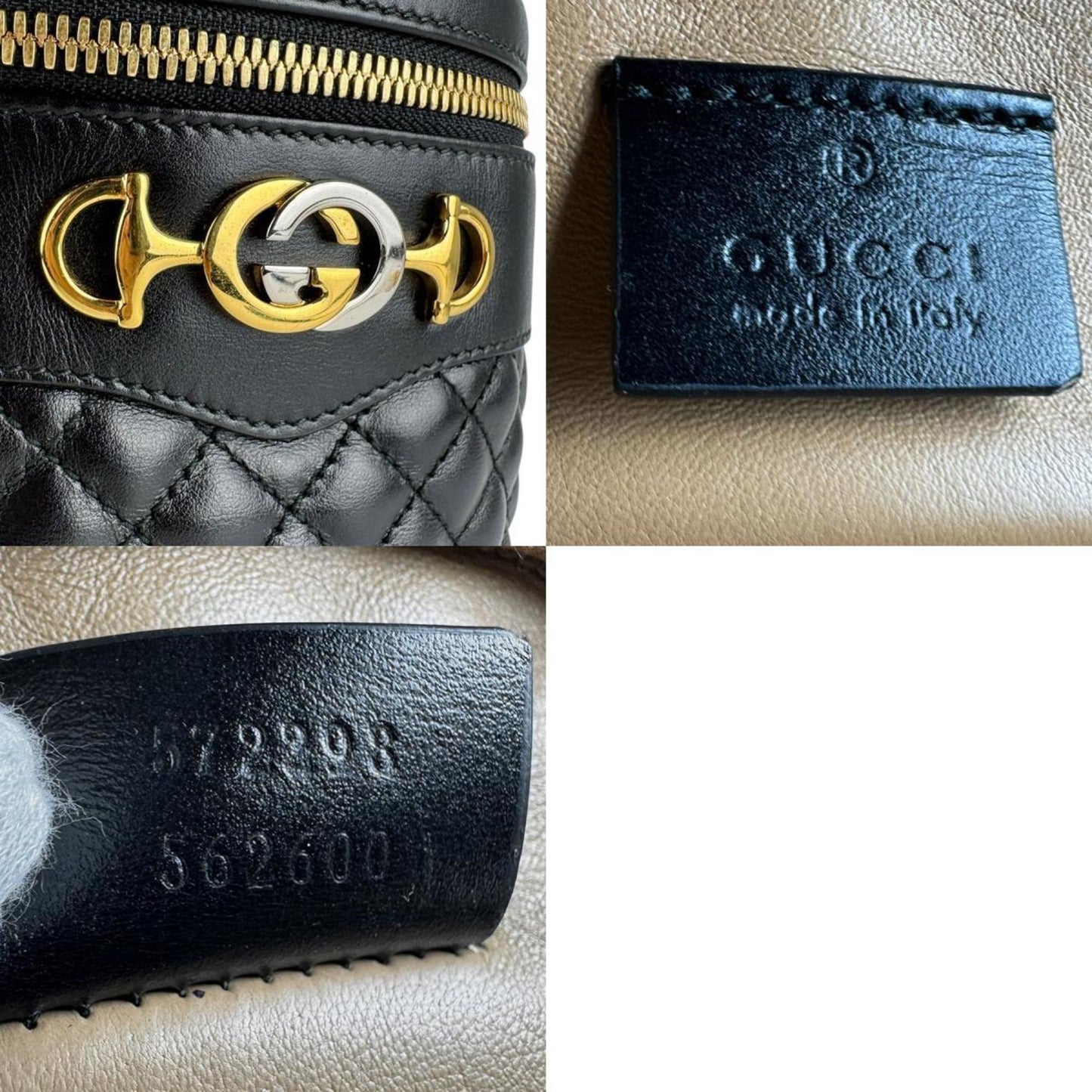 Gucci Black Gold Leather Metal Shoulder Bag