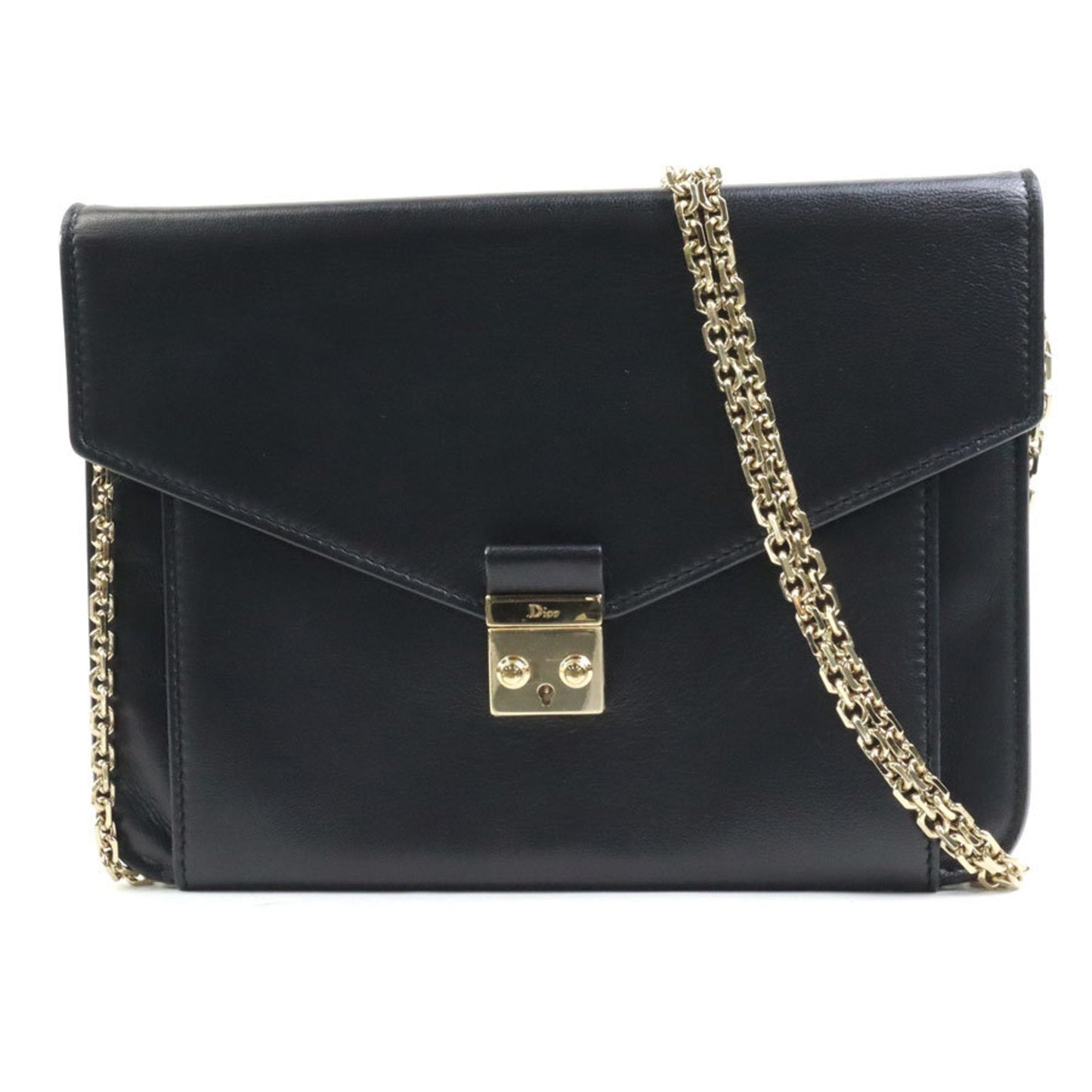 Dior Handbag Christian Clutch Bag 5 Leather Black