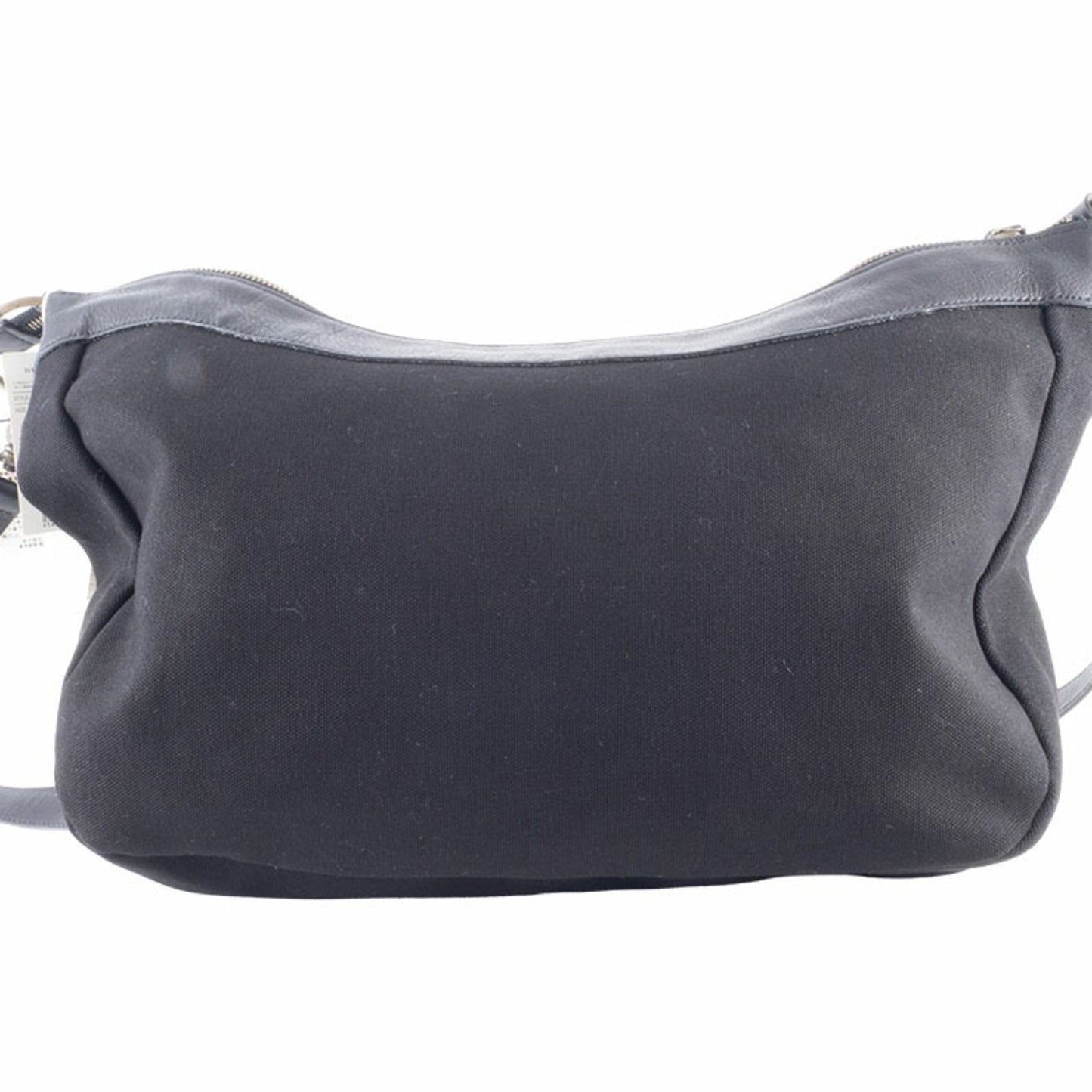 Burberry Shoulder Bag Leather Canvas Black 2