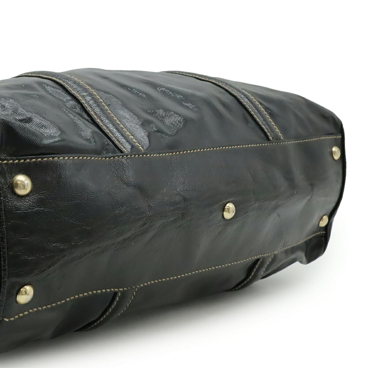 Gucci Black Coated Canvas Handbag